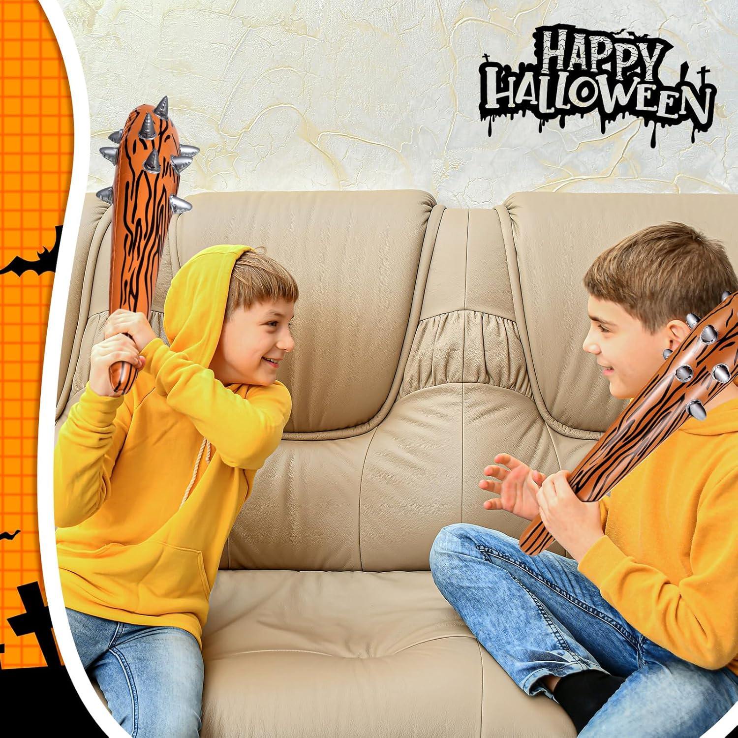 Aoriher Accesorios inflables de disfraces de Halloween para club de cavernícolas, murciélagos y cavernícolas inflables para niños, disfraz elegante,