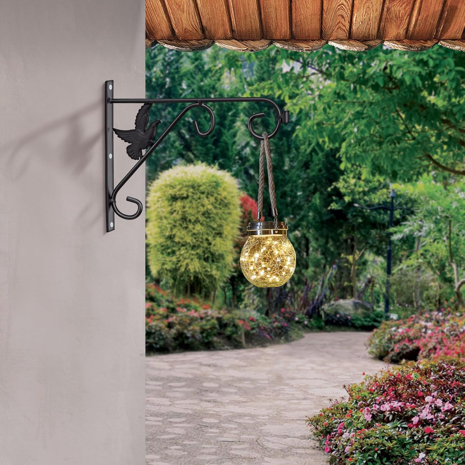 Gancho para colgar plantas, 2 piezas de gancho de pared de metal, colgador de pared para plantas, candelabros solares, macetas, linternas,