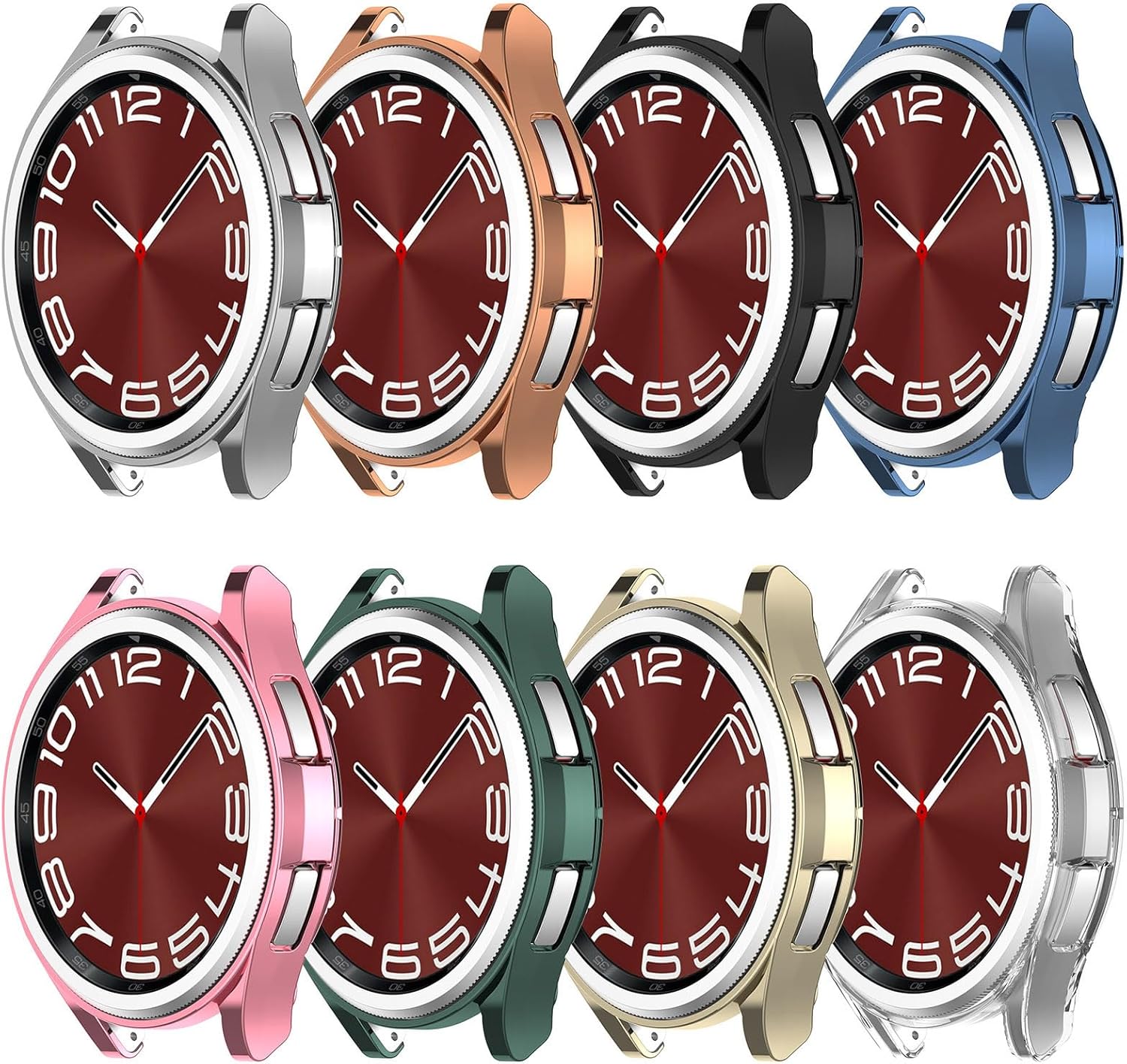 Compatible con Galaxy Watch 6 Classic 1.693 in 1.850 in, funda protectora flexible de TPU a prueba de golpes, resistente a los golpes, carcasa
