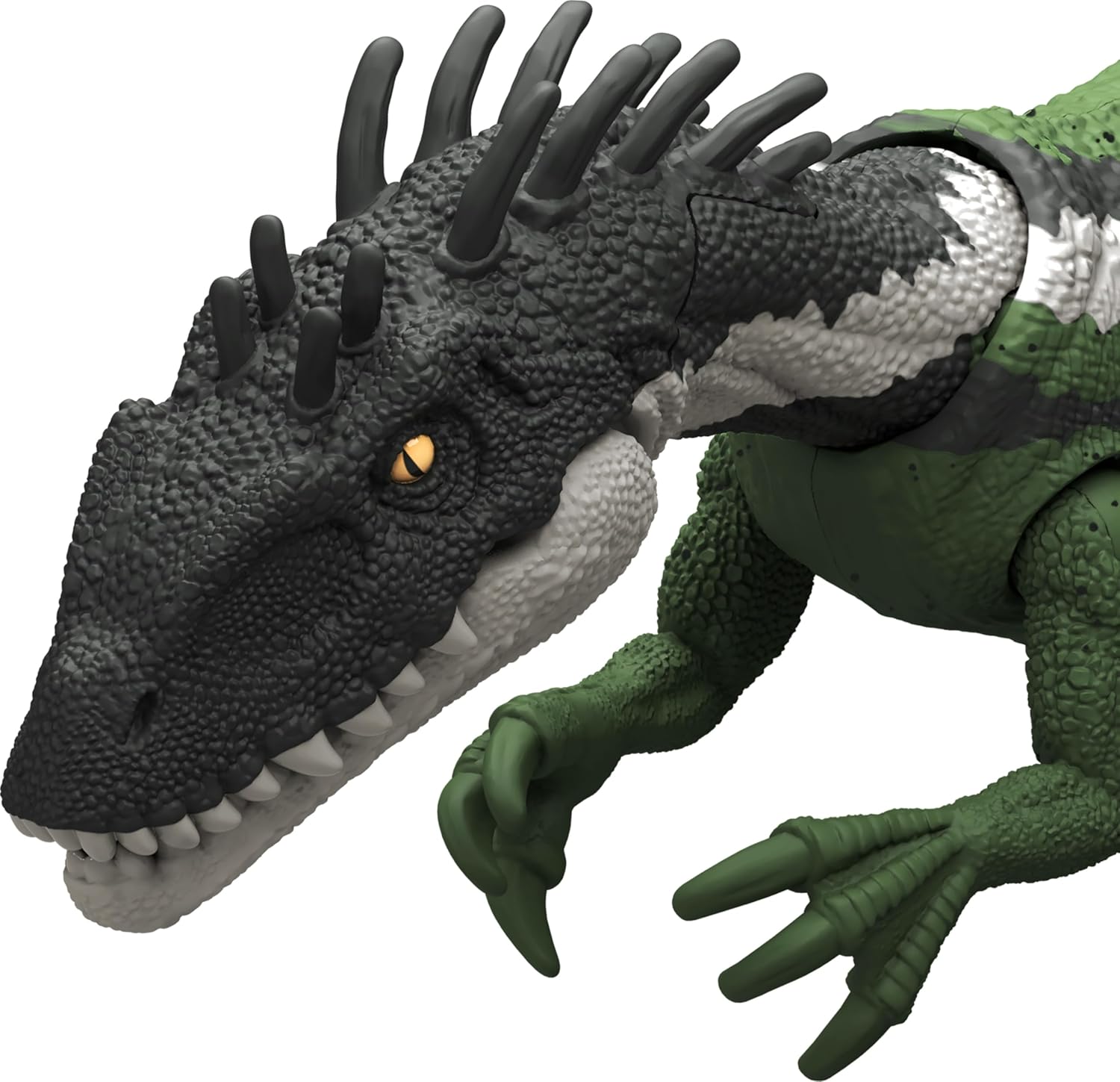 Mattel Jurassic World Strike Attack Guaibasaurus – Juguete de dinosaurio con acción de golpe único, articulaciones móviles, figura de acción de