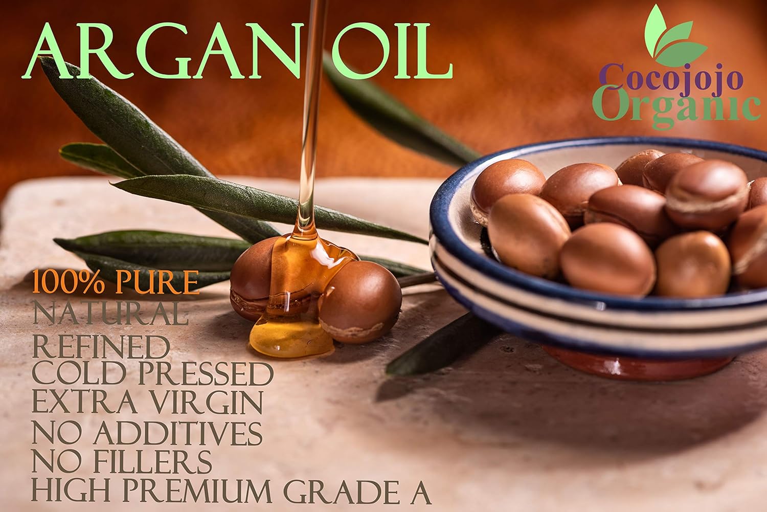 Aceite de argán refinado  100% puro, refinado, prensado en frío, filtrado, sin perfume, portador  8 onzas  para piel, cabello, uñas, cuerpo, barba,