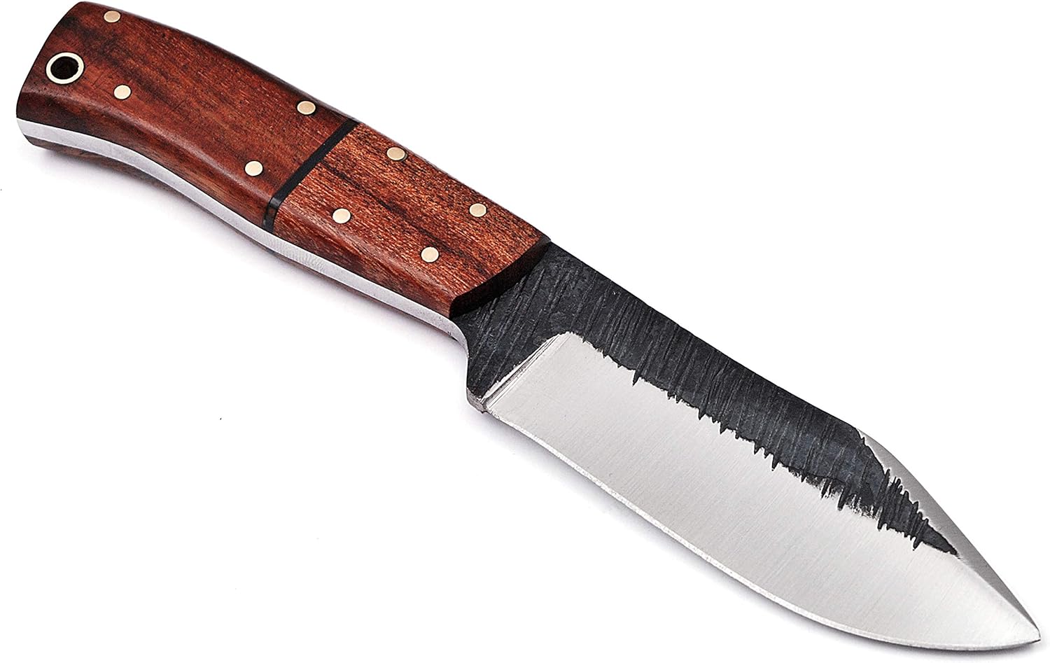TMBrands Cuchillo de acero de alto carbono, cuchillo de bushcraft de espiga completa, cuchillo de caza, cuchillo de supervivencia, cuchillo de hoja