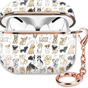 ZEKICE Funda para Airpod Pro de 1 generación, funda protectora a prueba de golpes, con llavero de oro rosa, funda para niñas, mujeres y hombres ZEKICE Funda para Airpod Pro de 1 generación, funda protectora a prueba de golpes, con llavero de oro rosa, funda para niñas, mujeres y hombres