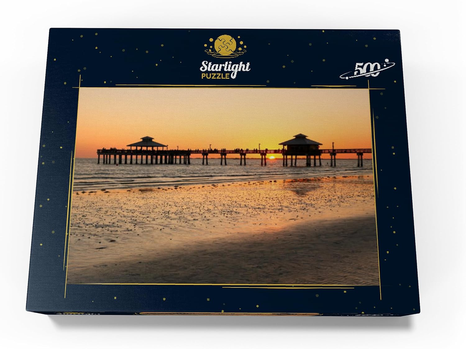 Sunset at The Pier in Fort Myers Beach On The Gulf Coast, Florida, EE. UU. – Rompecabezas prémium de 500 piezas para adultos