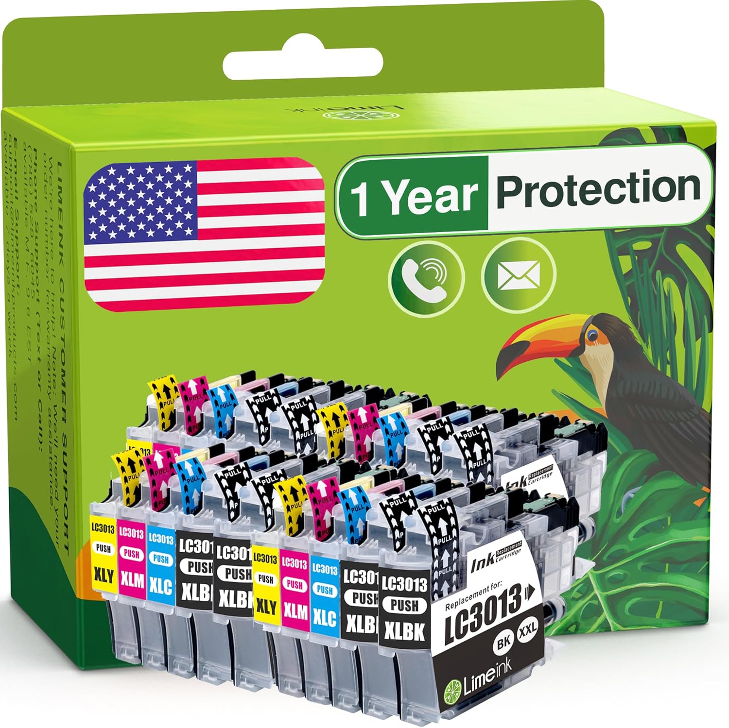 Limeink Paquete de 20 cartuchos de tinta compatibles de alto rendimiento para impresora de inyección de tinta LC-3013 LC3013 Brother MFC-J491DW