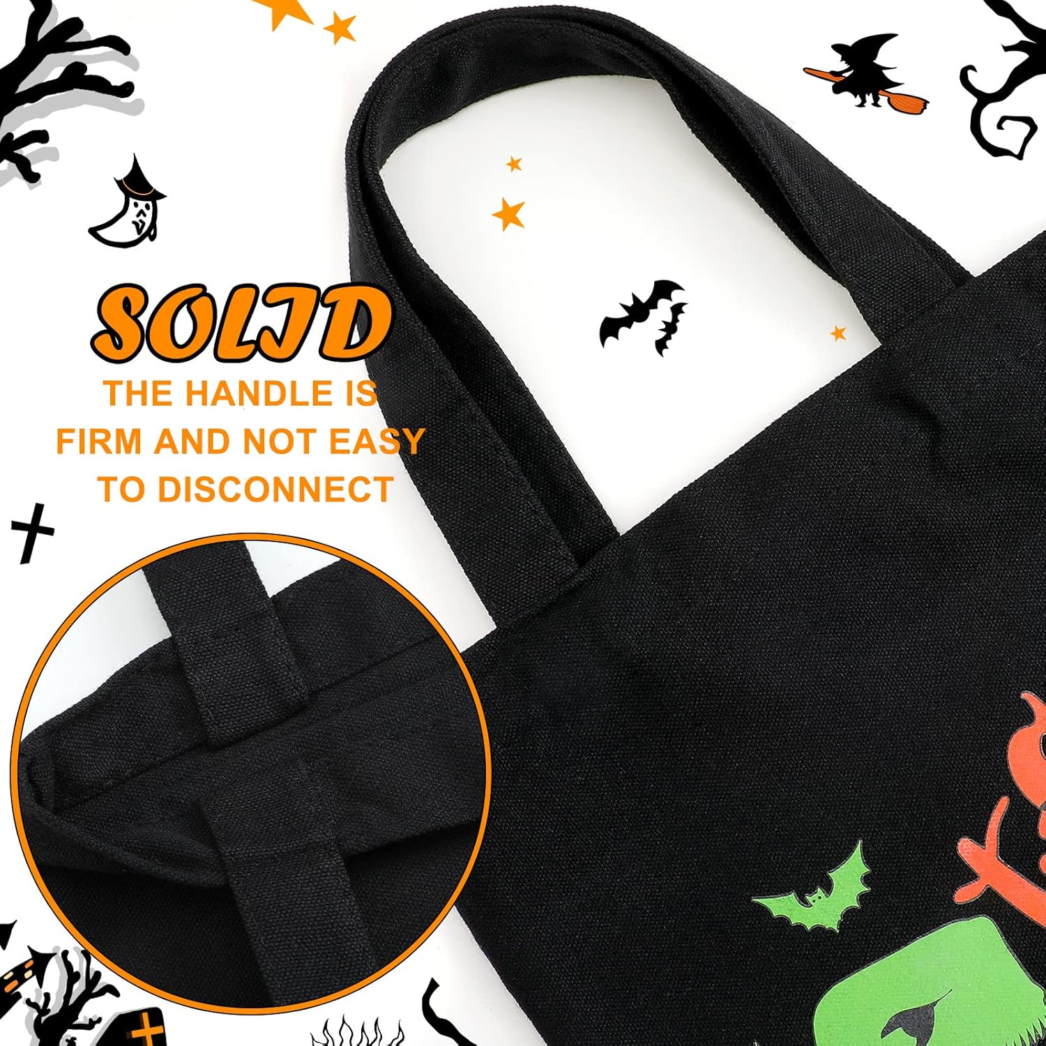 Chunful 4 bolsas de Halloween para dulce o truco, bolsas luminosas de lona para dulces de Halloween, grandes que brillan en la oscuridad, para