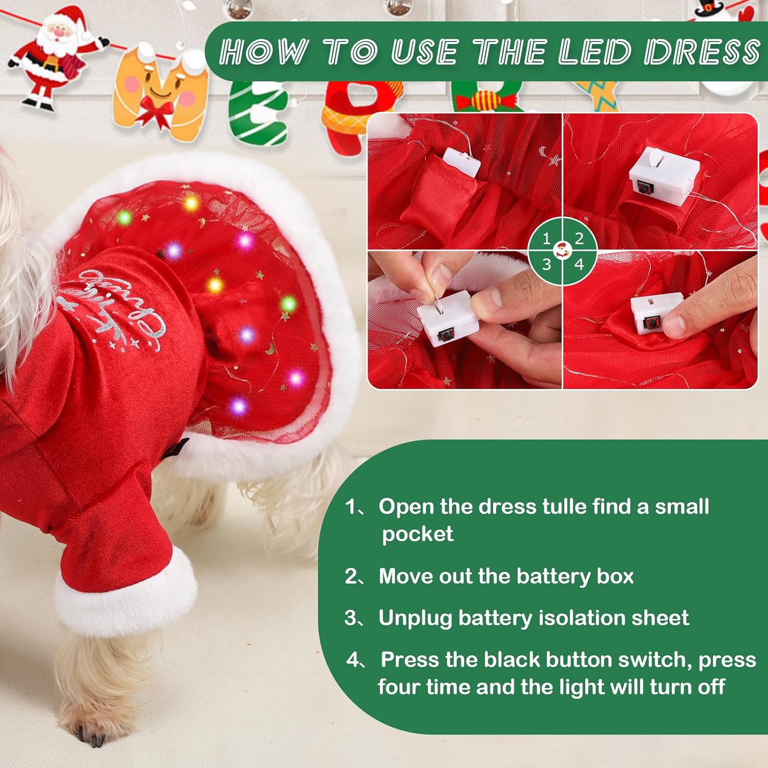 Traje de Navidad para perro, vestido de tul para perro, ropa de otoño para perros pequeños y niñas, vestidos ligeros de terciopelo para cachorros,