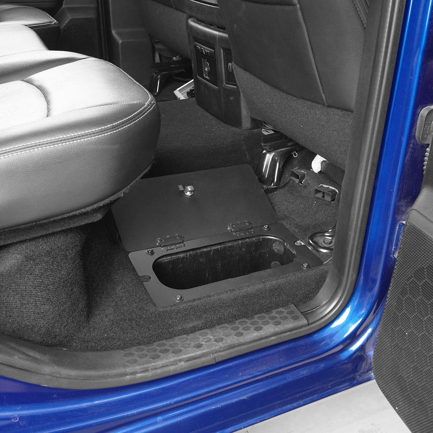 Hooke Road RAM 1500 – Bandeja organizadora de almacenamiento de suelo para asiento trasero caja de seguridad para camioneta 09-18 Dodge RAM 1500.