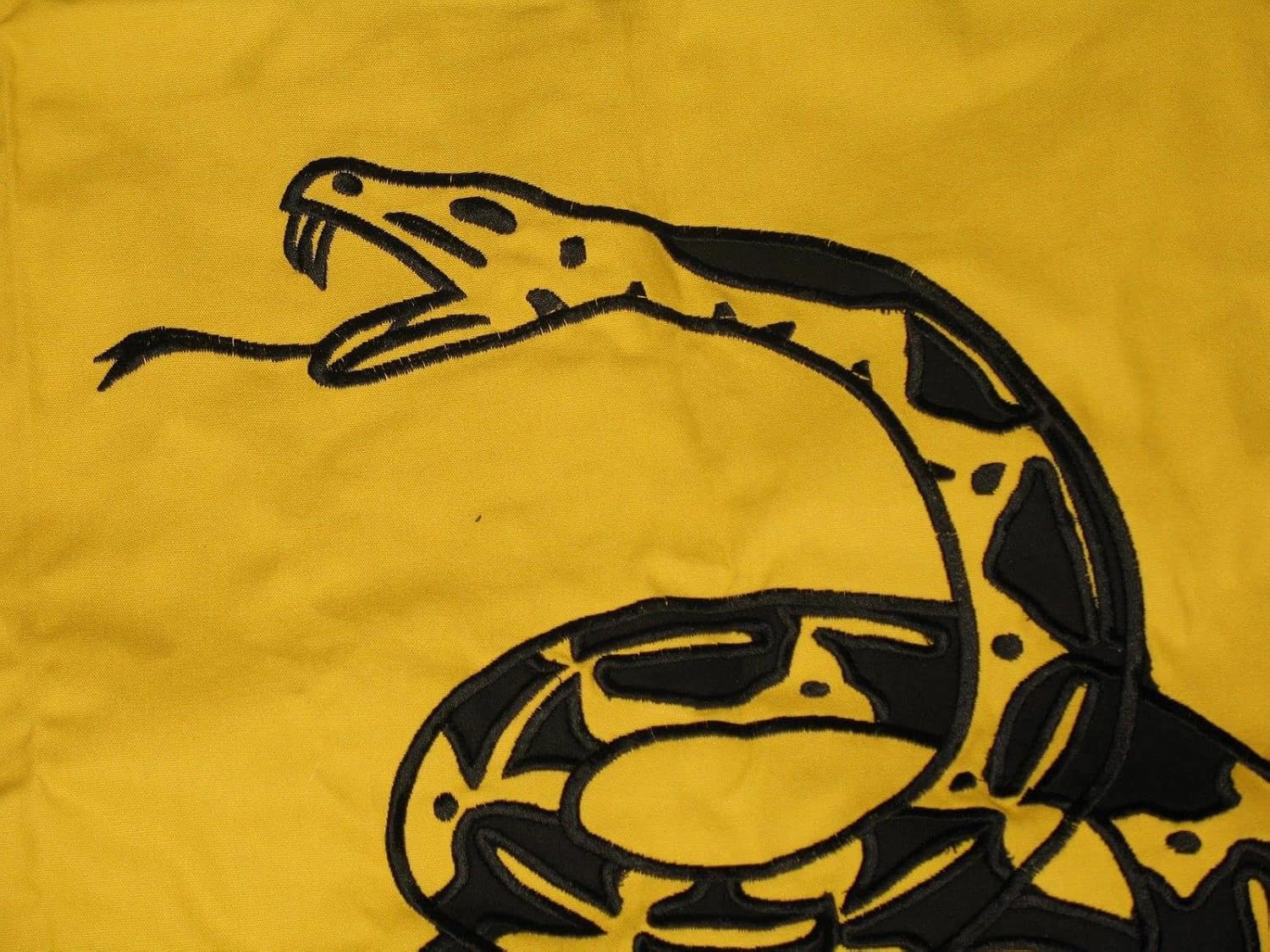 Premium Embroidered Sewn Gadsden Tea Party 4×6 Synthetic 2ply Cotton Flag and Clips