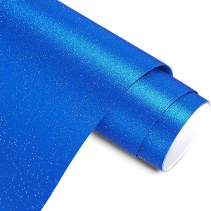 AHIJOY Vinilo adhesivo permanente azul brillante con purpurina de 12 x 5 pies, vinilo brillante con purpurina para cortador de manualidades, AHIJOY Vinilo adhesivo permanente azul brillante con purpurina de 12 x 5 pies, vinilo brillante con purpurina para cortador de manualidades,