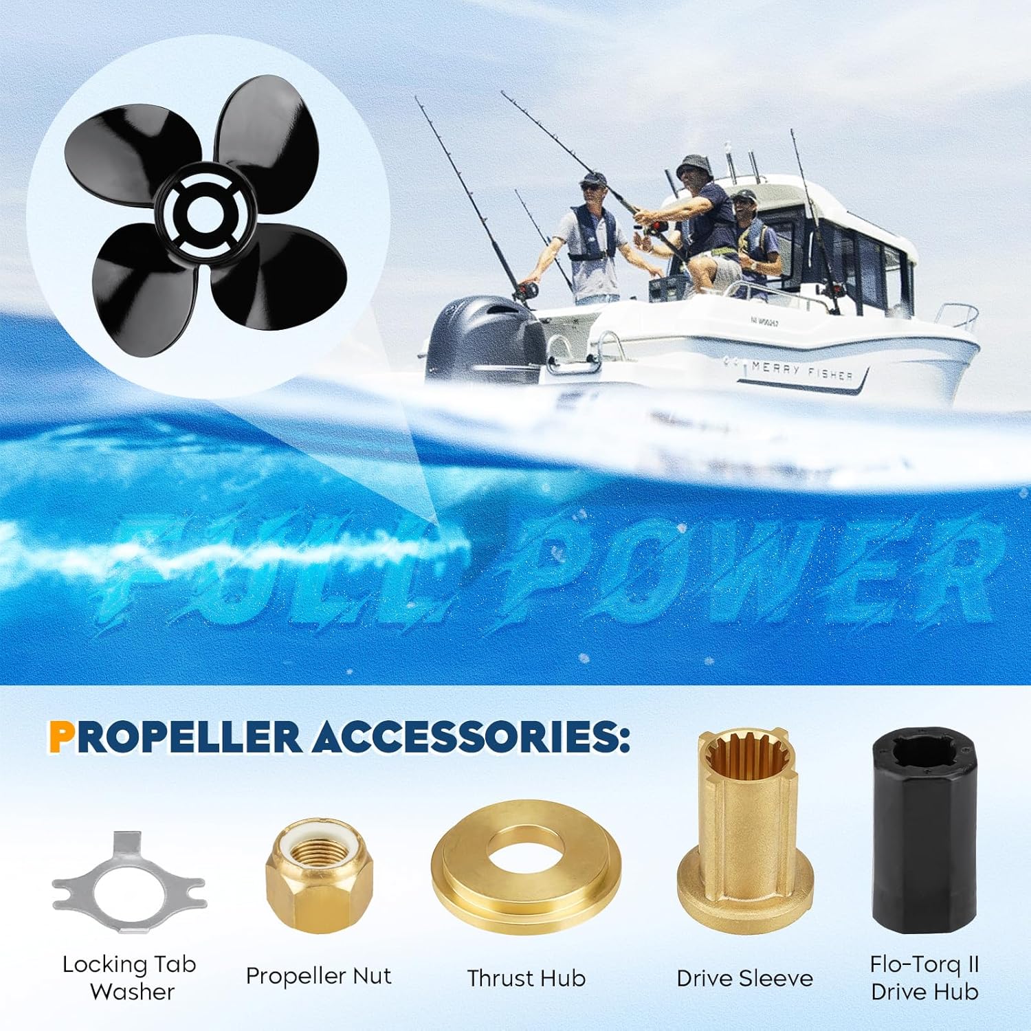 Hélice fuera de borda para barco 14 12×19, 14.25×21, 14×19, 13 14×17, 13 34×15, 14×13, 13.4×15, 10 38 x13, 9×9 apto para motores Mercury 6-300HP, 4