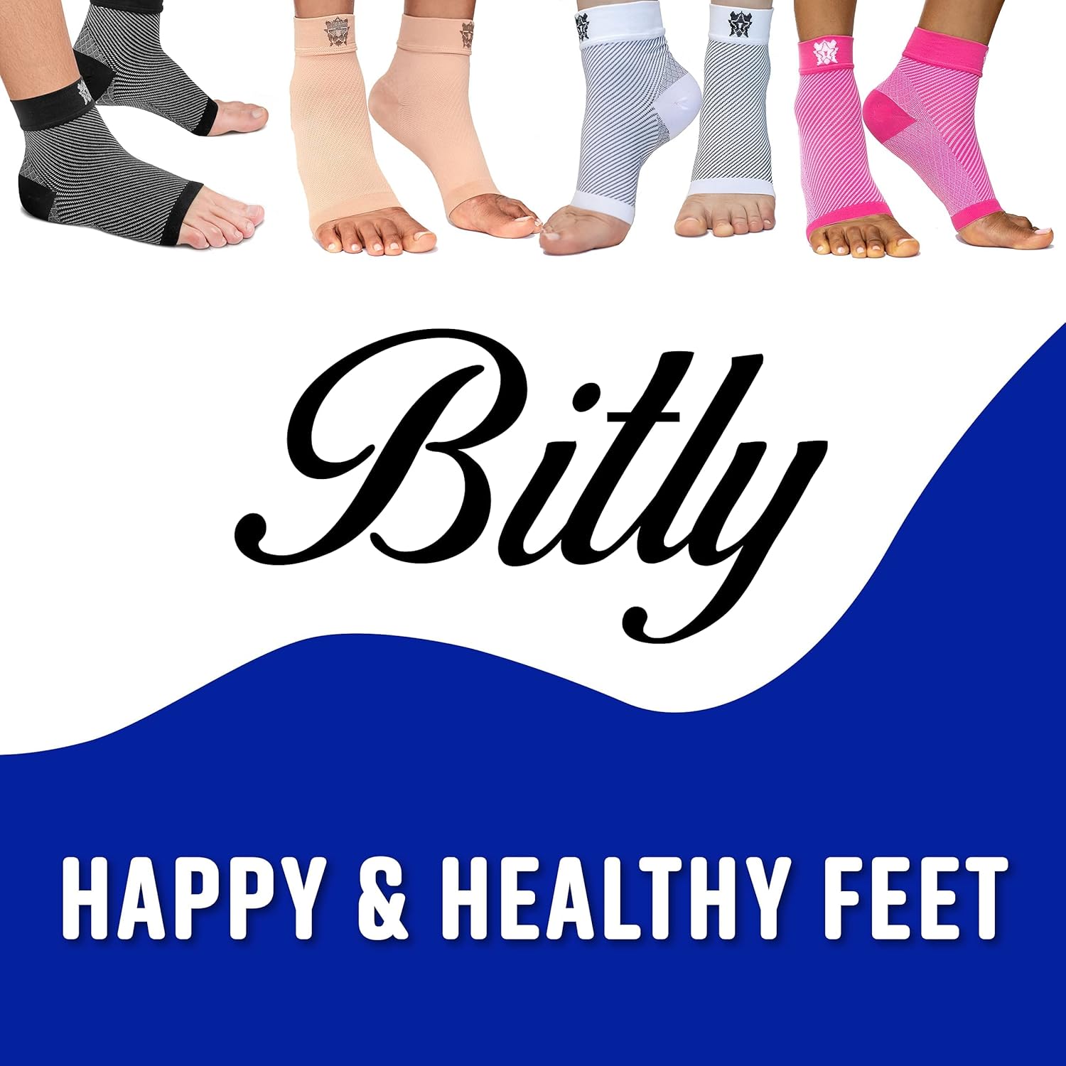Bitly Calcetines de compresión para fascitis plantar para mujeres y hombres, la mejor tobillera y calcetines nano para uso diario, proporciona apoyo