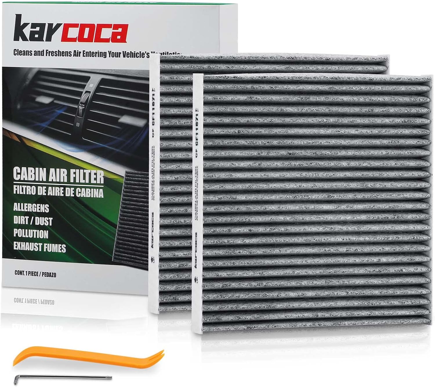 CF11671 Premium Cabin Air Filter With Activated Carbon Compatible with MAZDA CX-7 RAM 1500 2500 3500 2016 2017 2018 2019 2020 2021 2022 2023 2024 (2