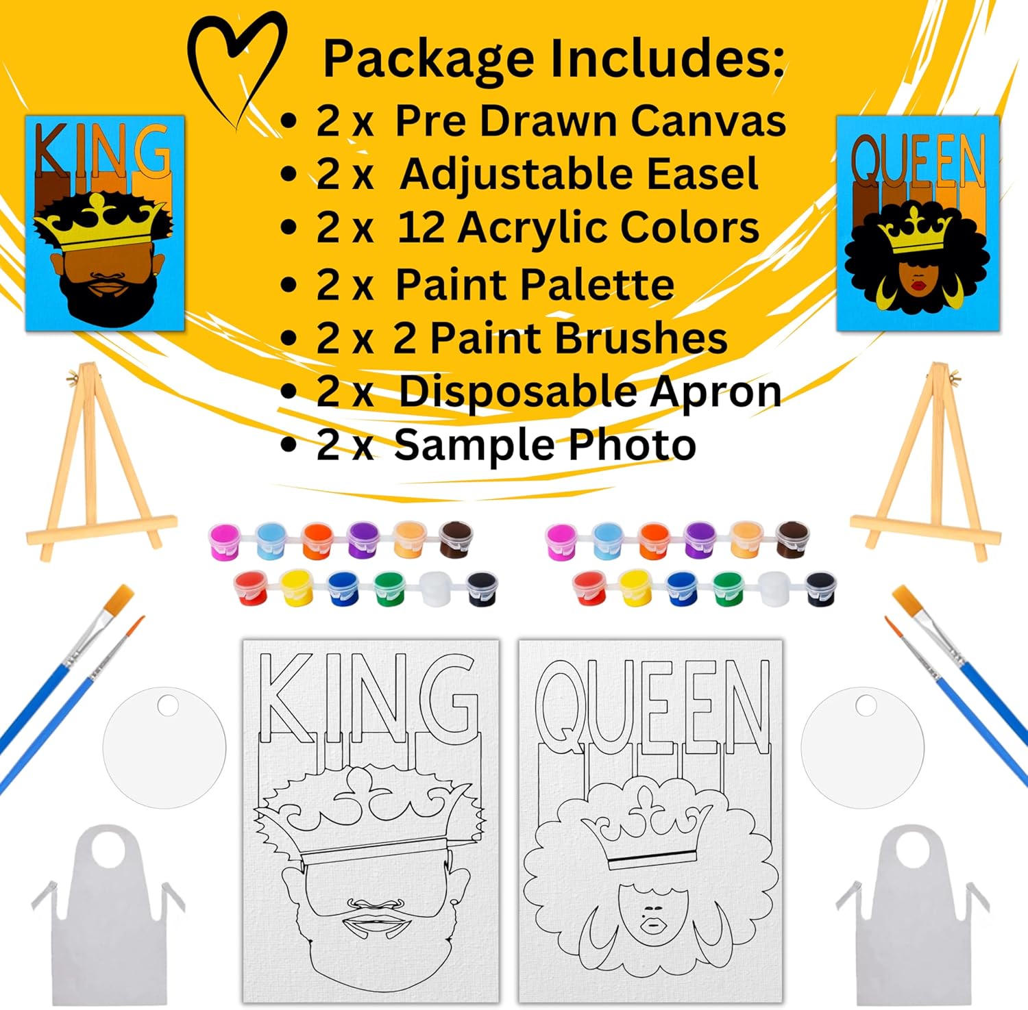 Kit de pintura y sorbo para adultos, kit de sorbo y pintura para la noche de cita de adultos, kit de pintura para parejas noche de cita, kits de