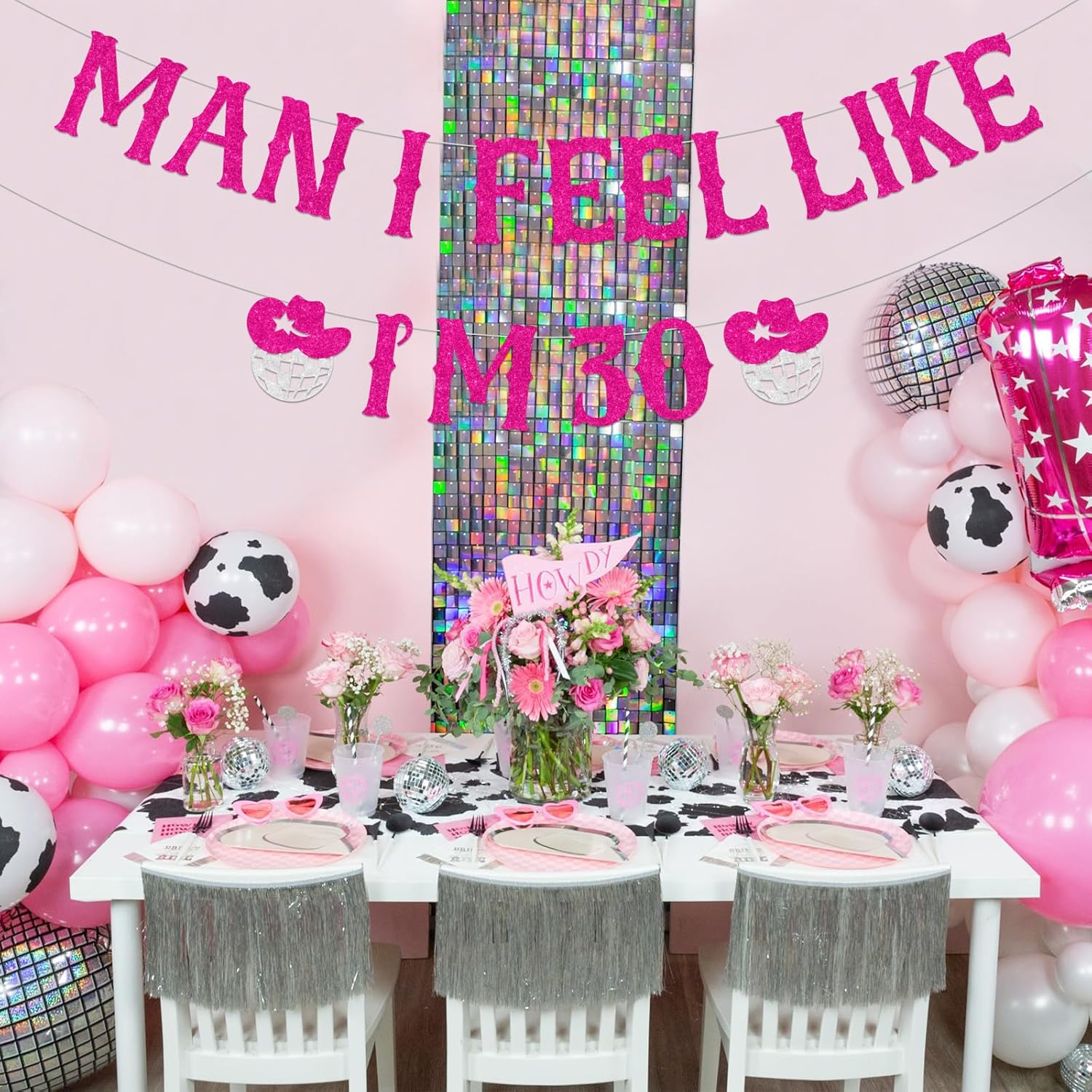 Decoraciones de 30 cumpleaños del oeste, pancarta de “Man I Feel Like I’m 30”, suministros para fiesta de cumpleaños número 30