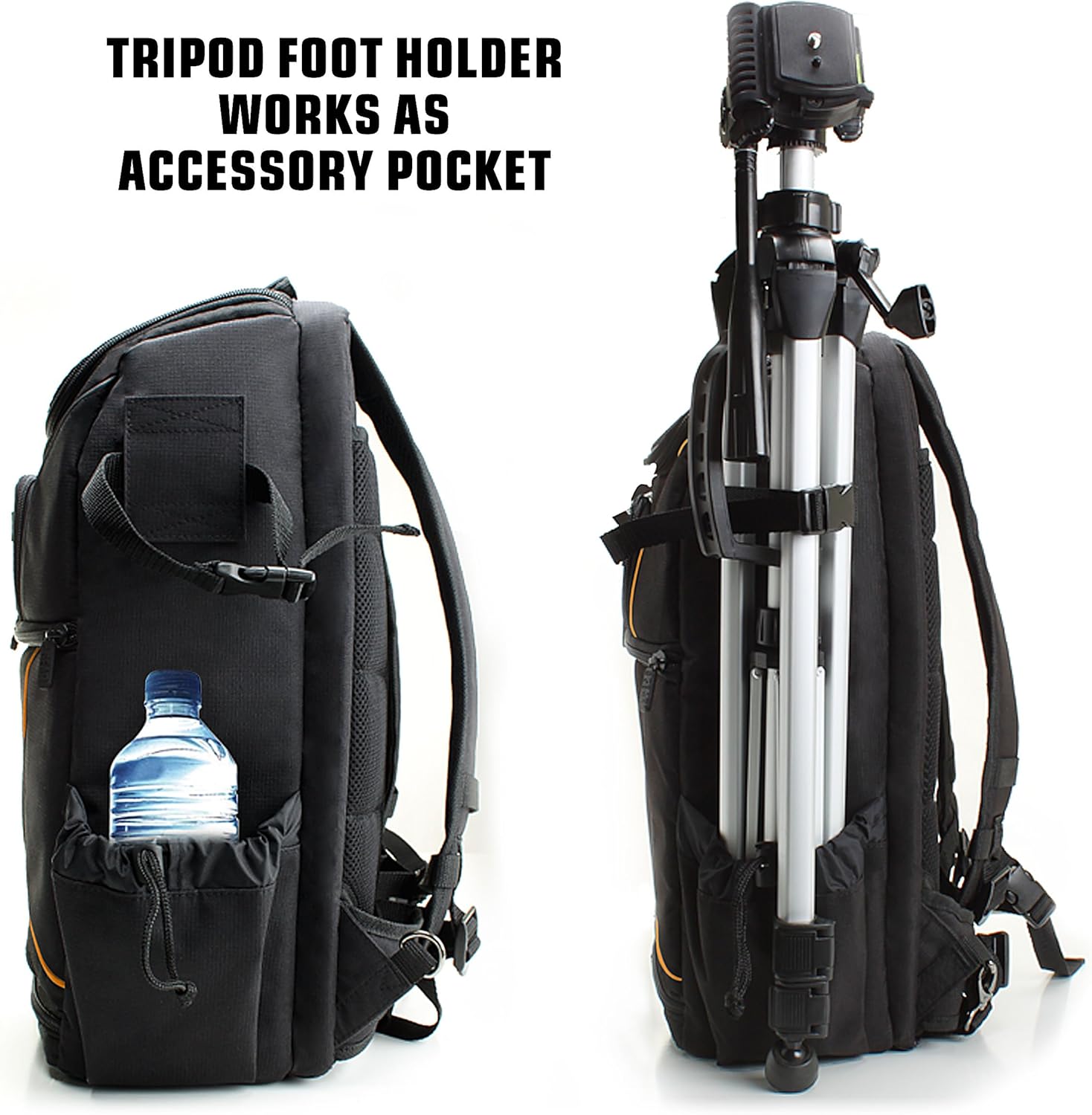 Mochila para cámara réflex digital de 39.62 cm, compartimento para portátil USA Gear cuenta con separadores acolchados, soporte para trípode,
