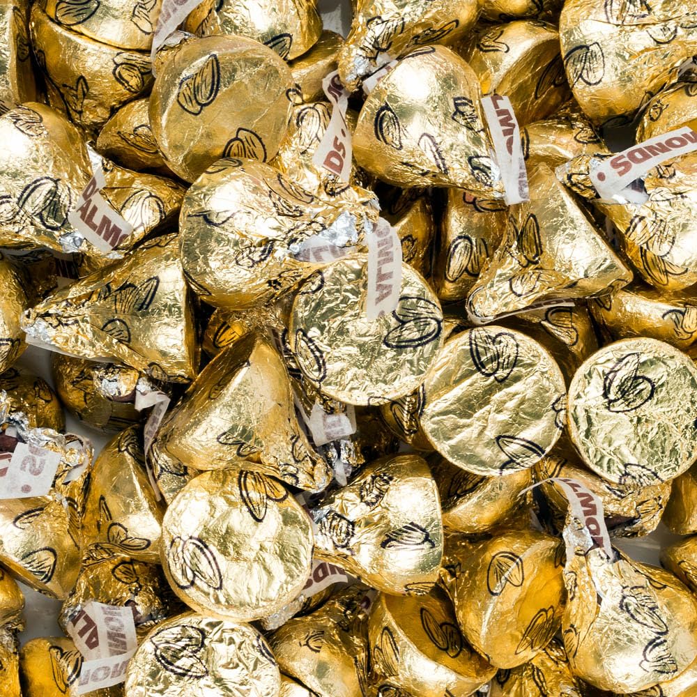 131 piezas de dulces de cumpleaños número 90 en miniatura, besos de chocolate y almendras doradas (1.65 libras, aproximadamente 131 piezas)
