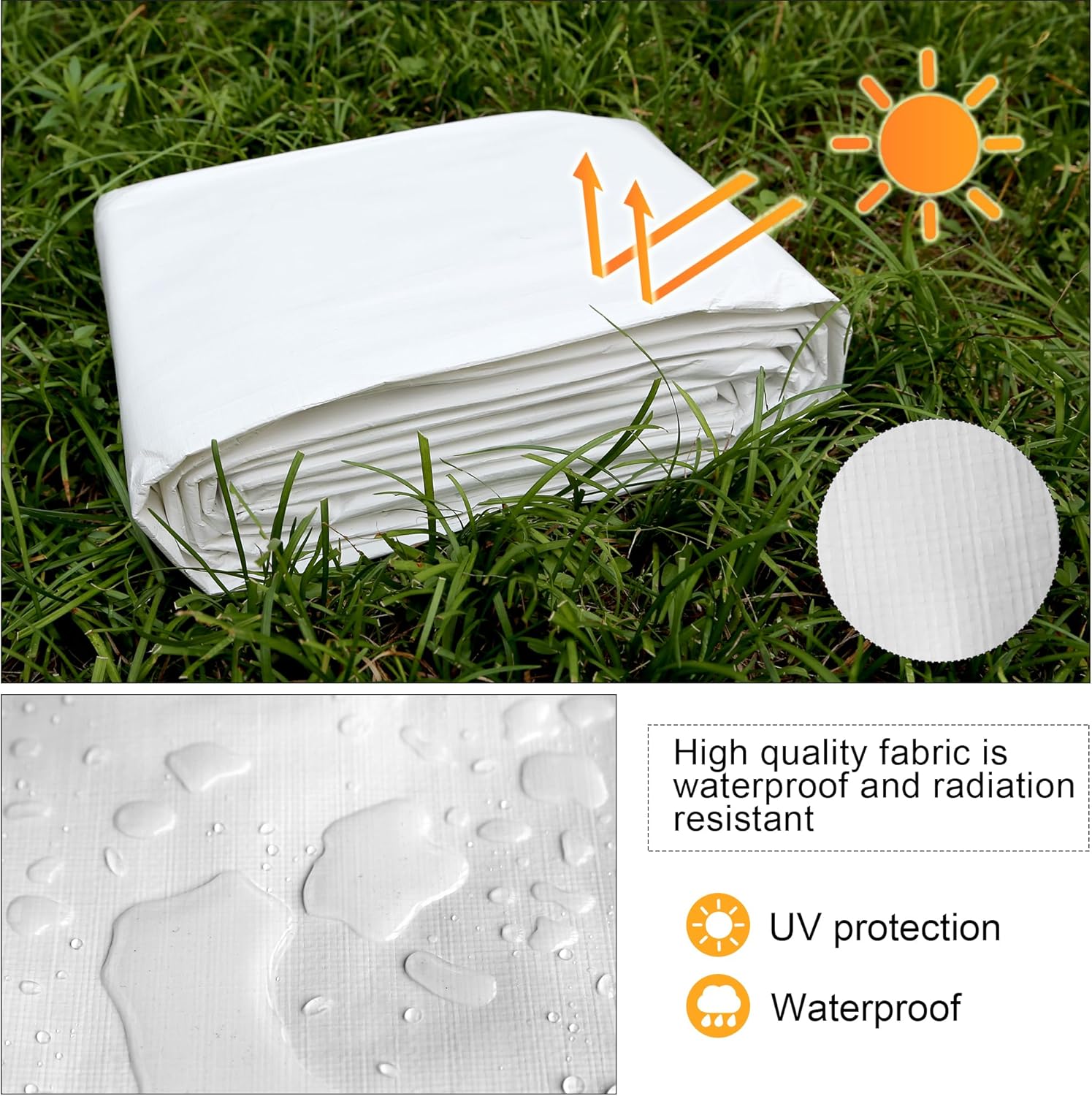 Cubierta de lona de polietileno resistente de 0.472 in, impermeable, resistente a los rayos UV, resistente a la intemperie, se puede utilizar para