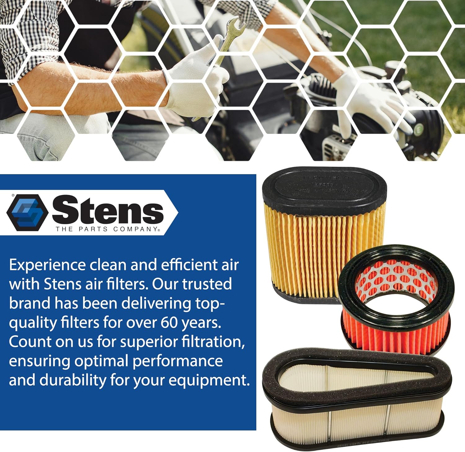 Stens Filtro de aire 102-354 para Kawasaki 11013-7017