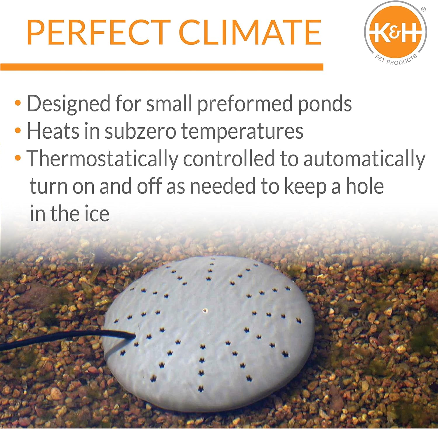 K&H PET PRODUCTS K & H PET PRODUCTOS TERMO-POND PERFECTO CLIMÁTICO MAXIBLE DESICULTE DESICADOR GRIS 8 “x 8” 300W