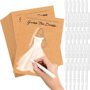 Juego de 30 juegos de despedida de soltera para invitados, incluye 30 tarjetas de juegos de ducha de boda de 5 x 7 pulgadas y 30 lápices de gel de Juego de 30 juegos de despedida de soltera para invitados, incluye 30 tarjetas de juegos de ducha de boda de 5 x 7 pulgadas y 30 lápices de gel de