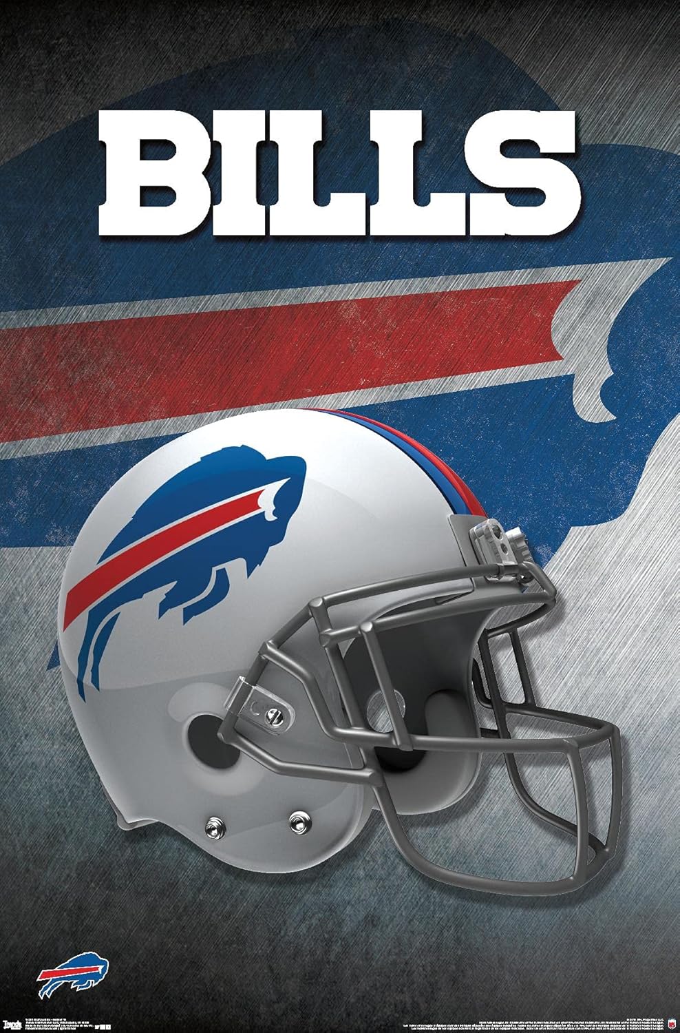 Trends International NFL Buffalo Bills – Póster de pared con casco 16, 14.725 x 22.375 pulgadas, versión premium sin marco