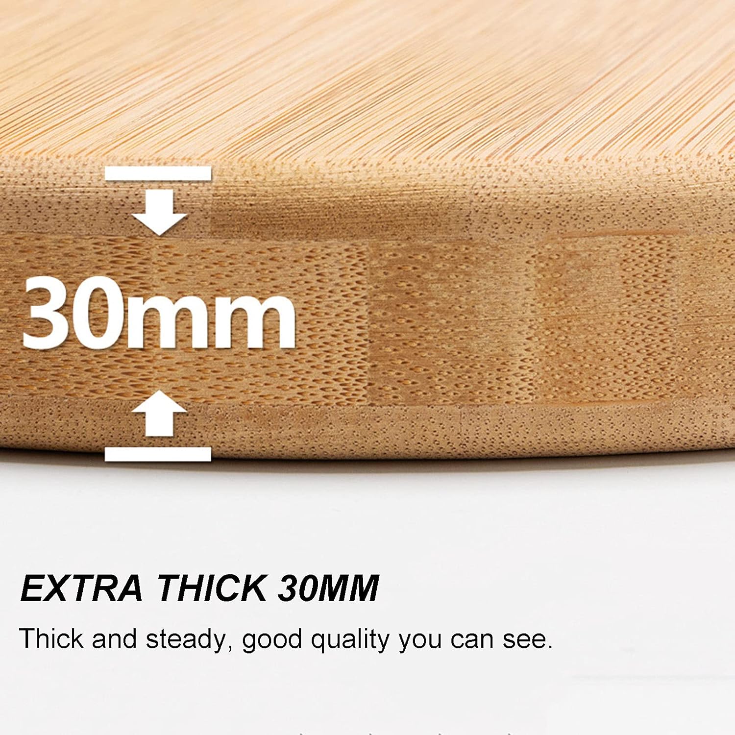 Tabla de cortar de madera de alta calidad, tabla de cortar redonda con mango de fácil agarre, tablas de tallar reversibles para cocina, tabla de