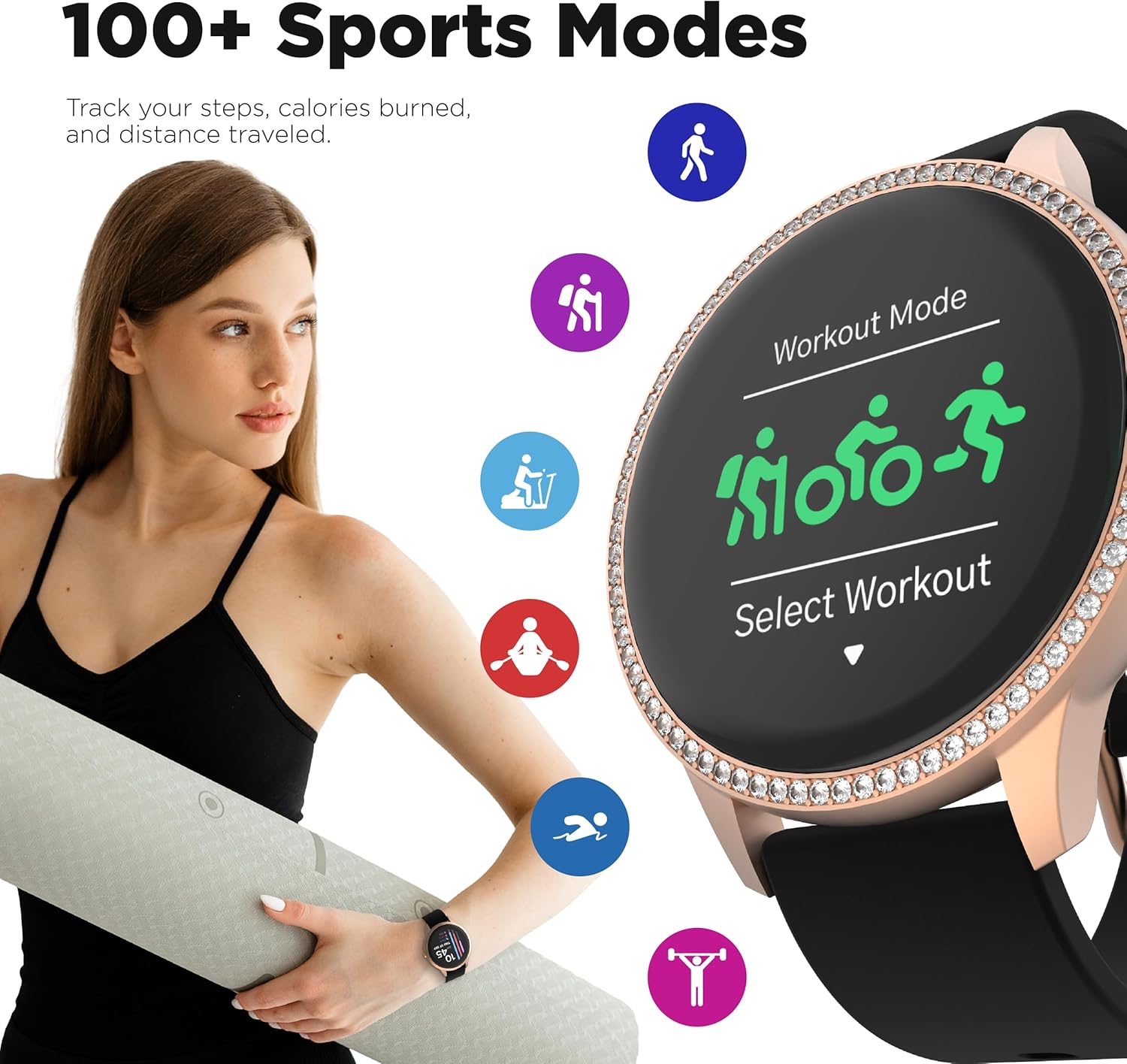 iTouch Sport 4 Smartwatch – Monitor de actividad física, monitor de frecuencia cardíaca, esfera de reloj personalizable, rastreador de actividad y