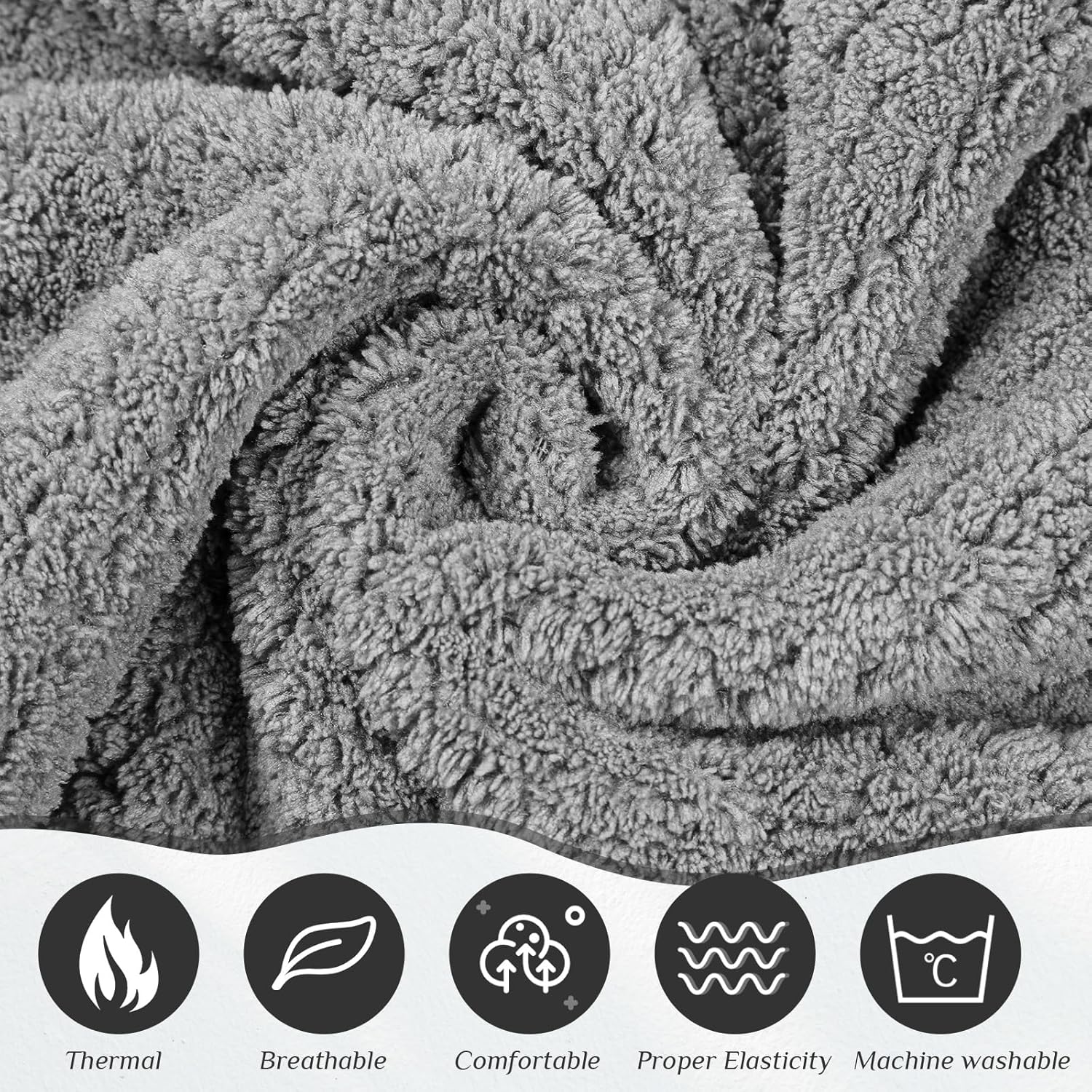 Tigeen 12 piezas de bata de spa para mujer, toallas de spa con bolsillo ajustable, toallas ligeras para baño y ducha (gris, bolsillo), Gris