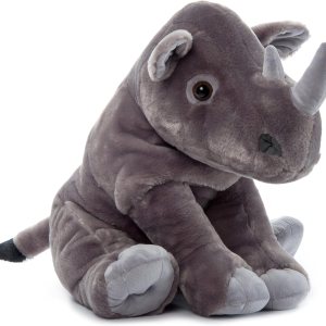 The Petting Zoo Rinoceronte de peluche, regalos para niños, animales salvajes del zoológico Onez, juguete de peluche jumbo de rinoceronte del sur de The Petting Zoo Rinoceronte de peluche, regalos para niños, animales salvajes del zoológico Onez, juguete de peluche jumbo de rinoceronte del sur de