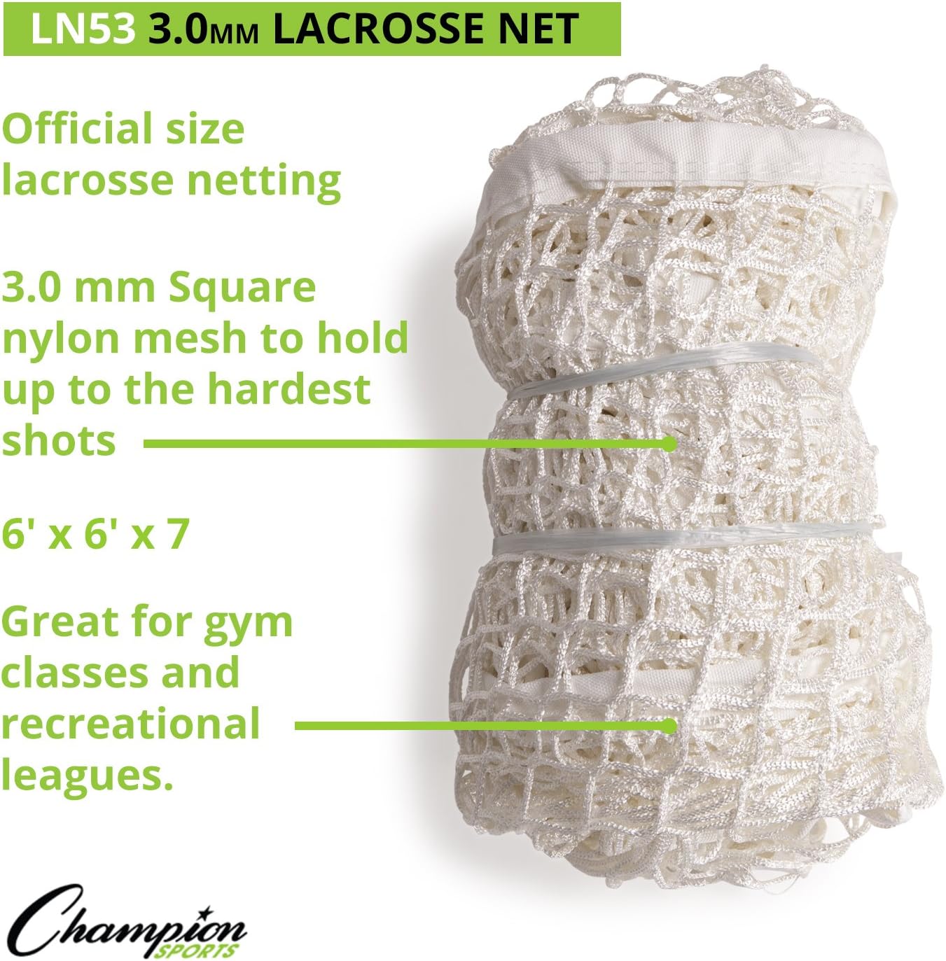 Champion Sports Lacrosse Goal Nets reemplazo de red de nailon de tamaño oficial, múltiples estilos