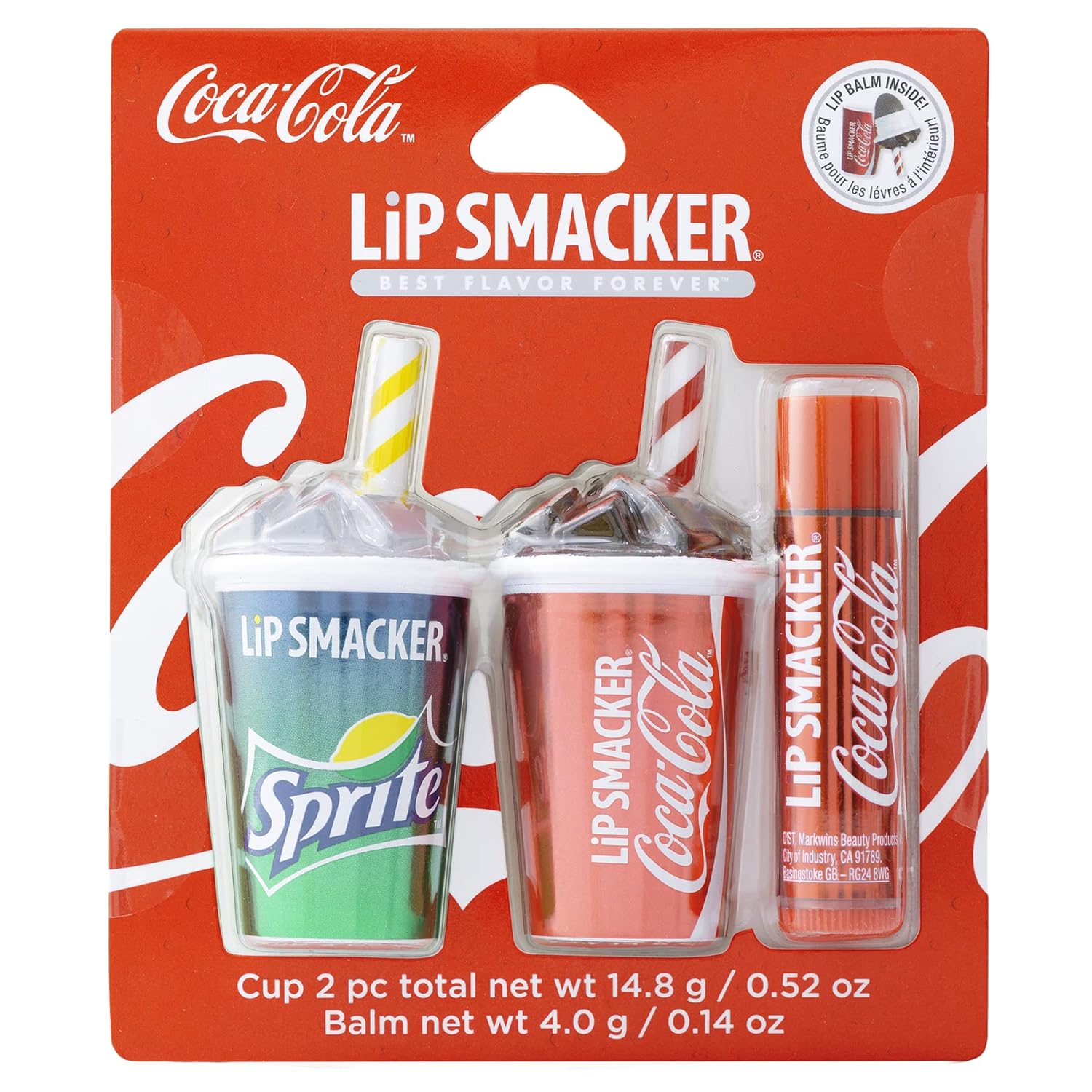 Lip Smacker Colección Coca Cola, bálsamo labial infantil – Coca-Cola & Sprite, trío