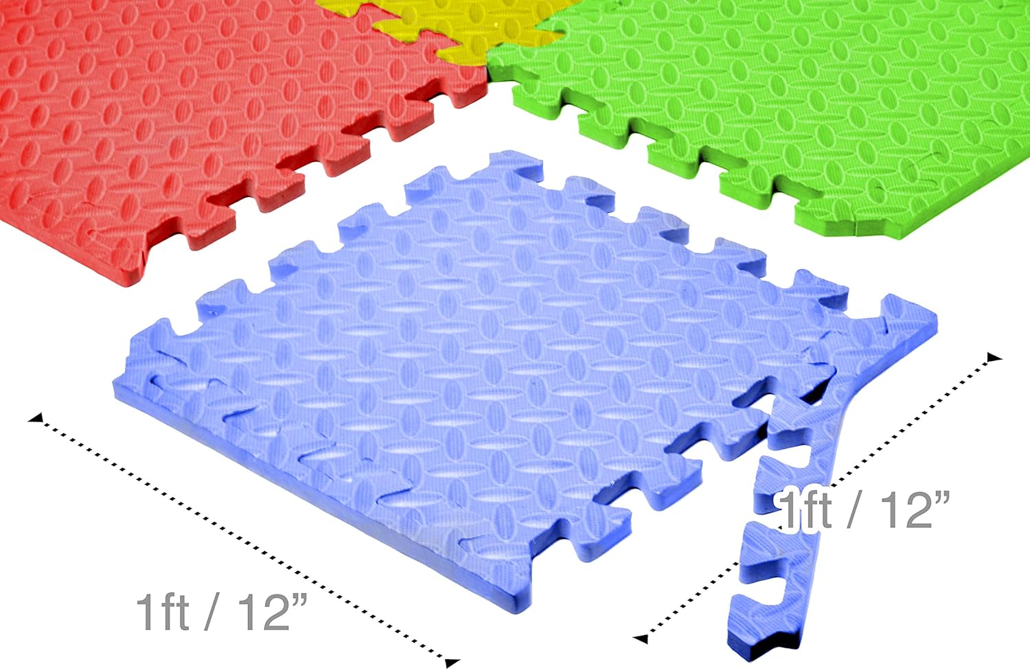 VViViD Paquete de 12 azulejos de espuma EVA entrelazados multicolor