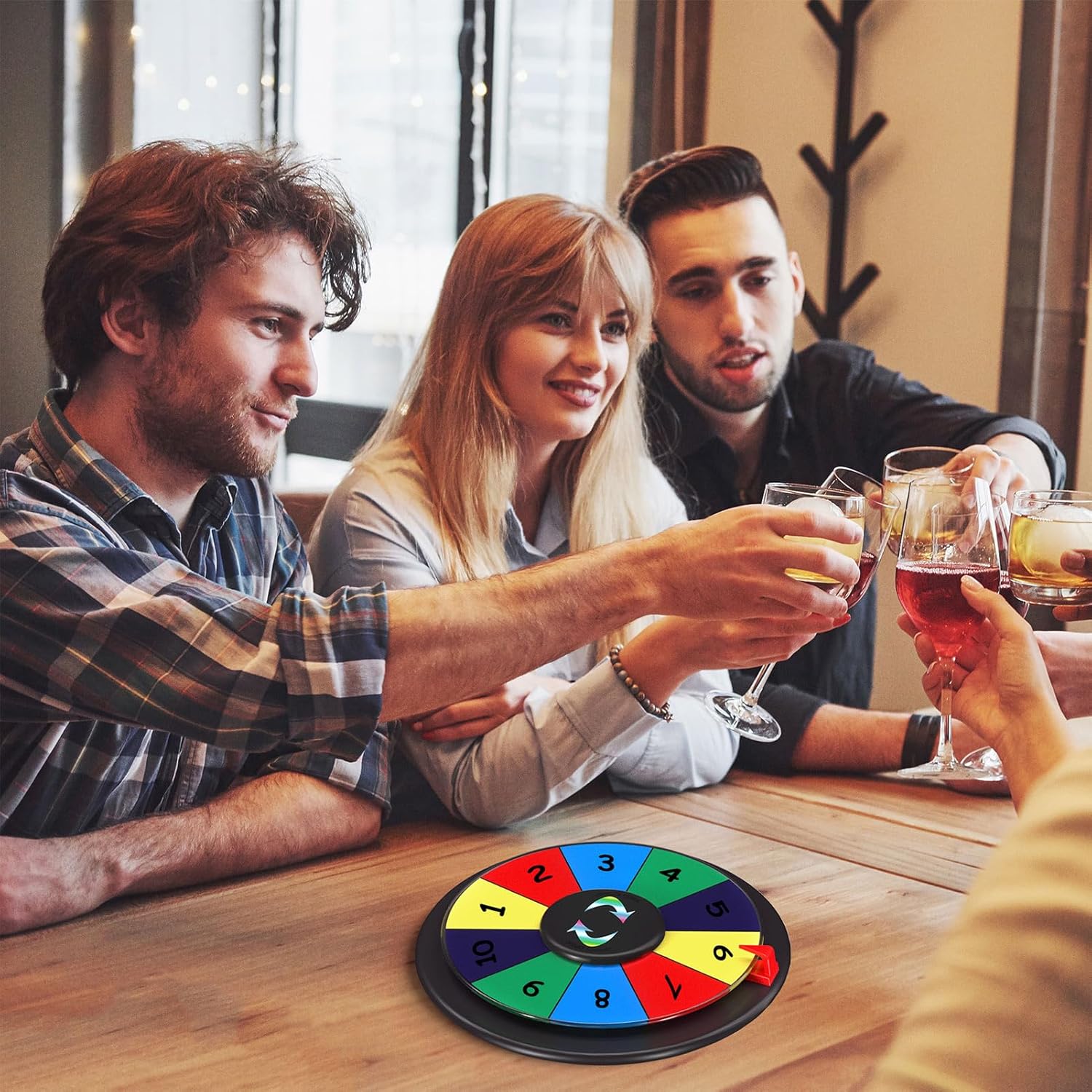 Rueda giratoria de premio de 10 pulgadas  Spinner de mesa colorido de doble cara  Gira la rueda de ruleta para carnaval, feria comercial, gana