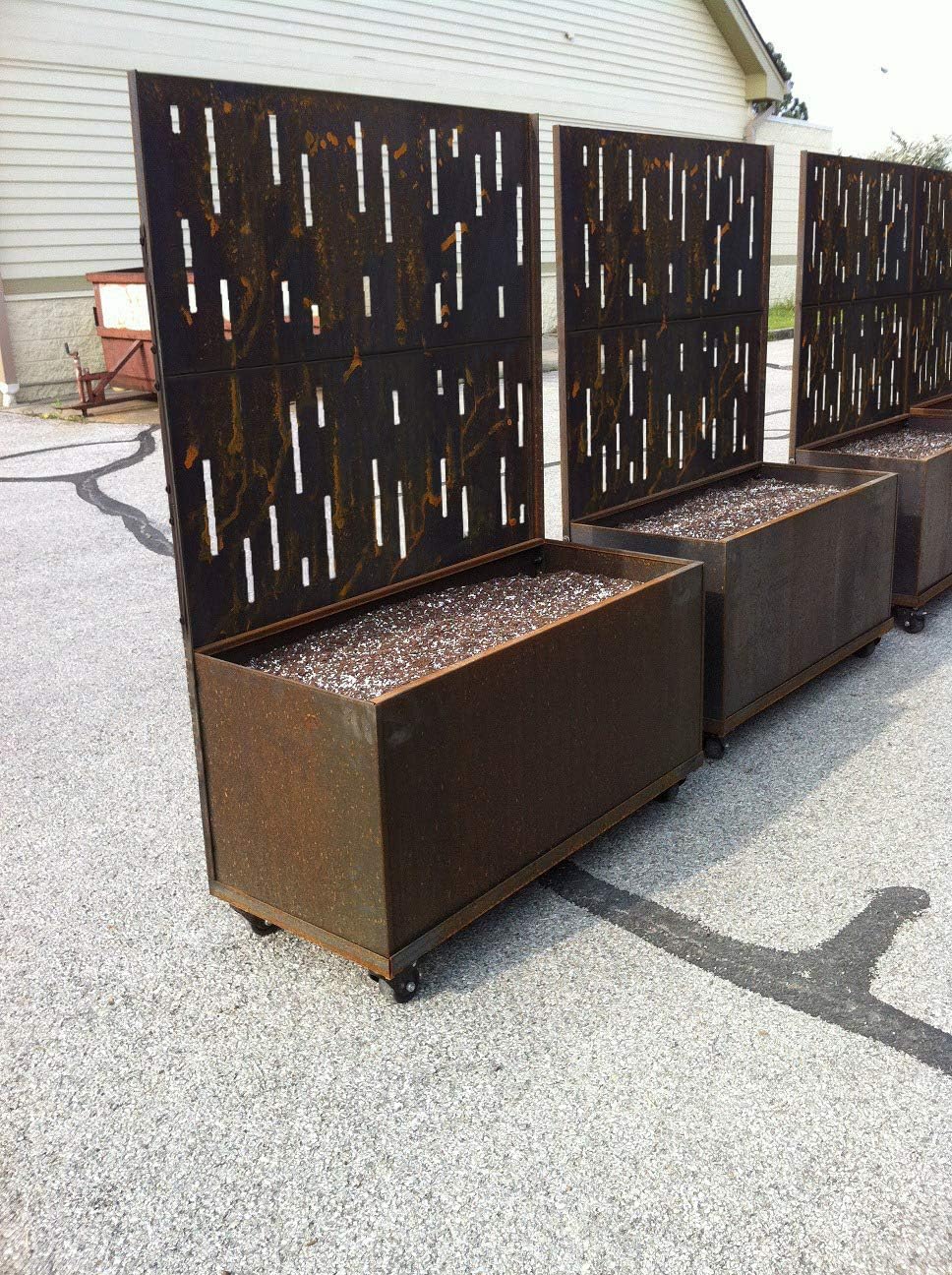 Nice Planter Canal de pantalla Corten