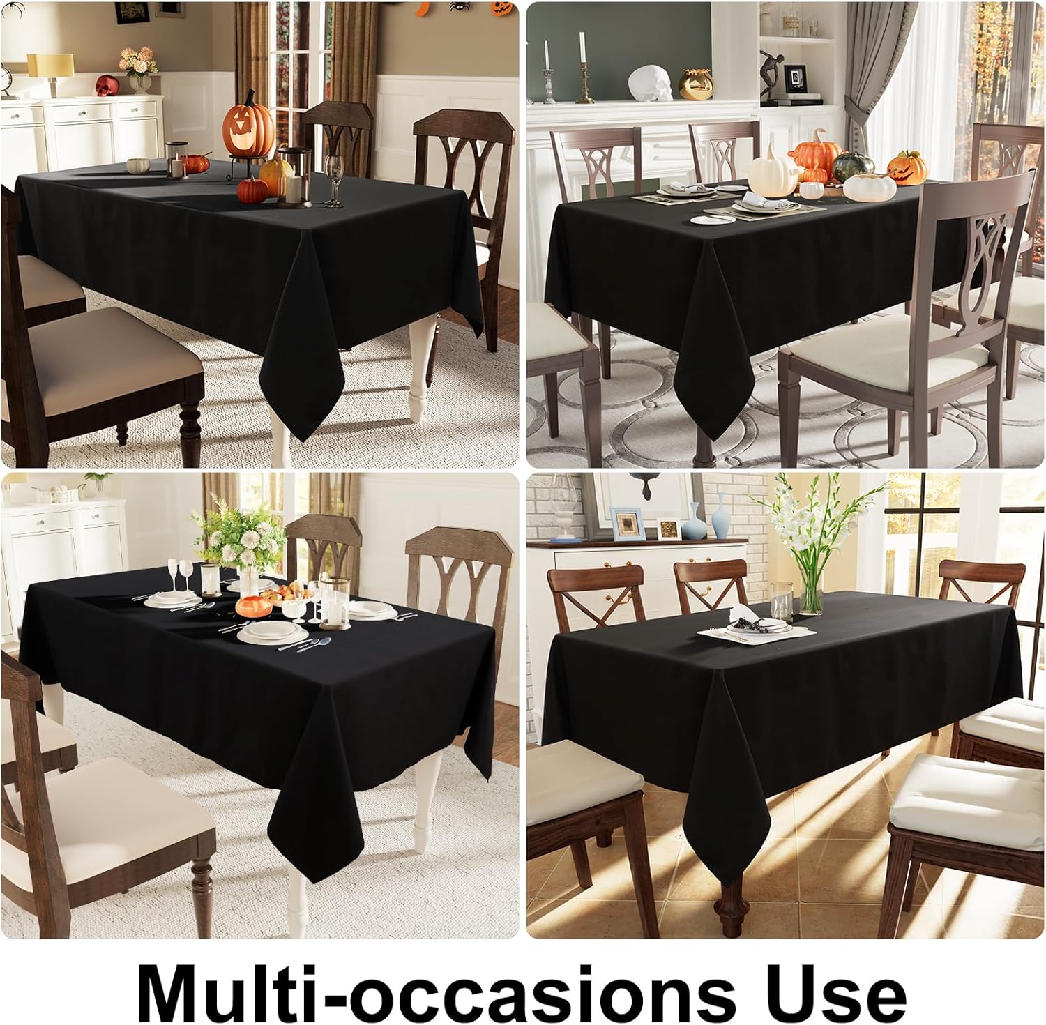 smiry Paquete de 2 manteles rectangulares de 60 x 102 pulgadas, mantel de poliéster impermeable y antiarañazos, lavable a máquina, para comedor,