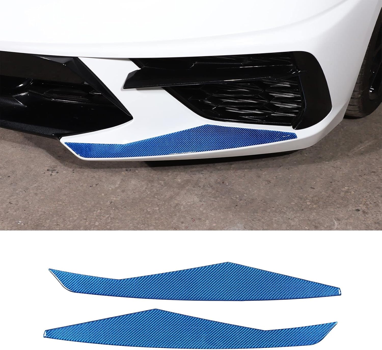 Palas delanteras para parachoques delantero, moldura para Chevrolet Corvette C8 Z06 2020-2024, kit de decoración para exteriores, calcomanías de