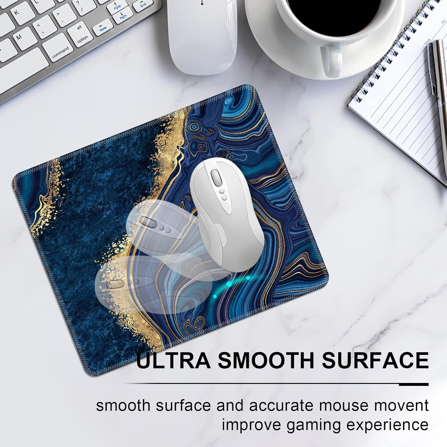 Alfombrilla de mouse para computadora y laptop, alfombrilla de mouse de computadora con borde cosido, base de goma antideslizante impermeable,