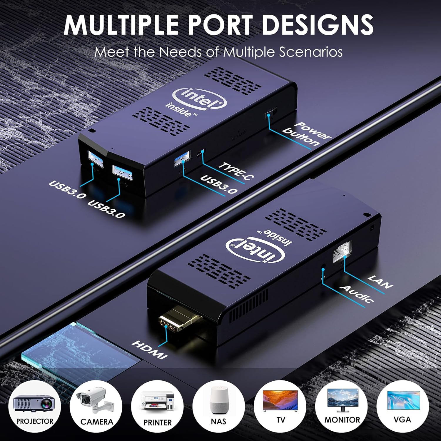 1TB Stick PC Mini PC Stick Windows 11 Pro, Intel Compute Stick equipado 1TB SSD M.2 SATA 3 Almacenamiento 8GB RAM, Celeron N4020, compatible con PD