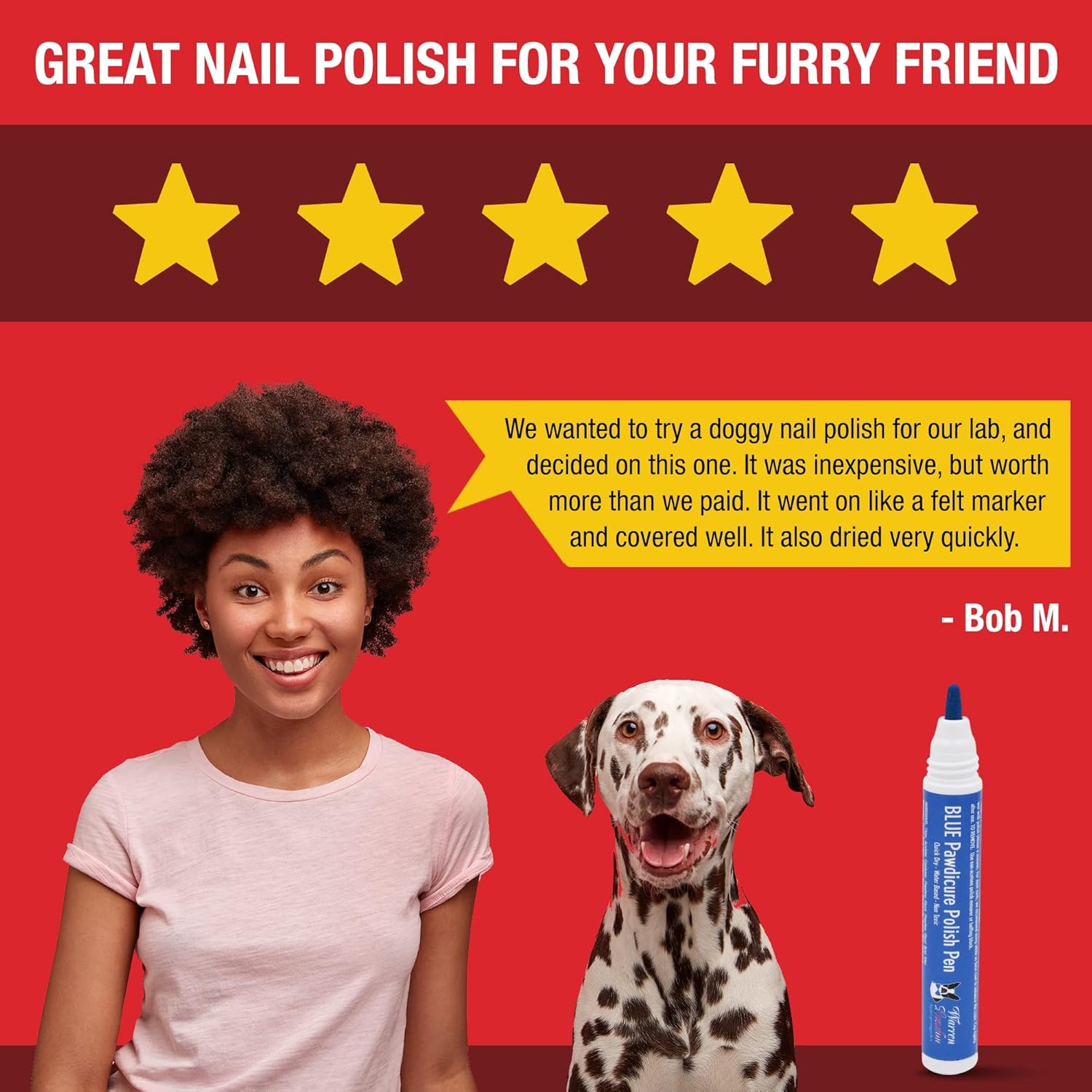 Lápiz de pedicura Warren London Pawdicure, esmalte de uñas para perro, paquete de de 1, Azul