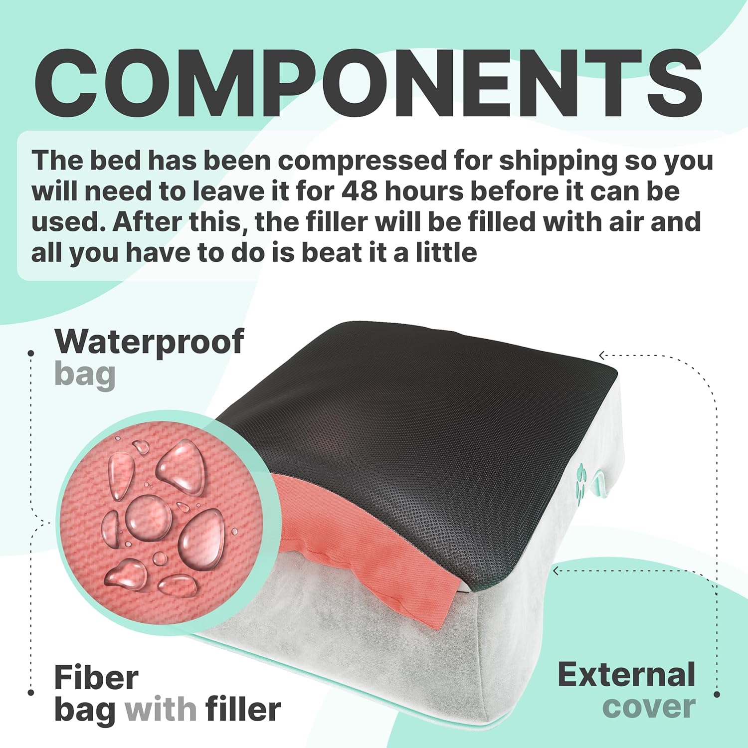 Cama para perros grandes y medianos, 35 x 27 x 6.5 pulgadas, lavable a máquina, sofá cama para mascotas con forro impermeable, funda extraíble y