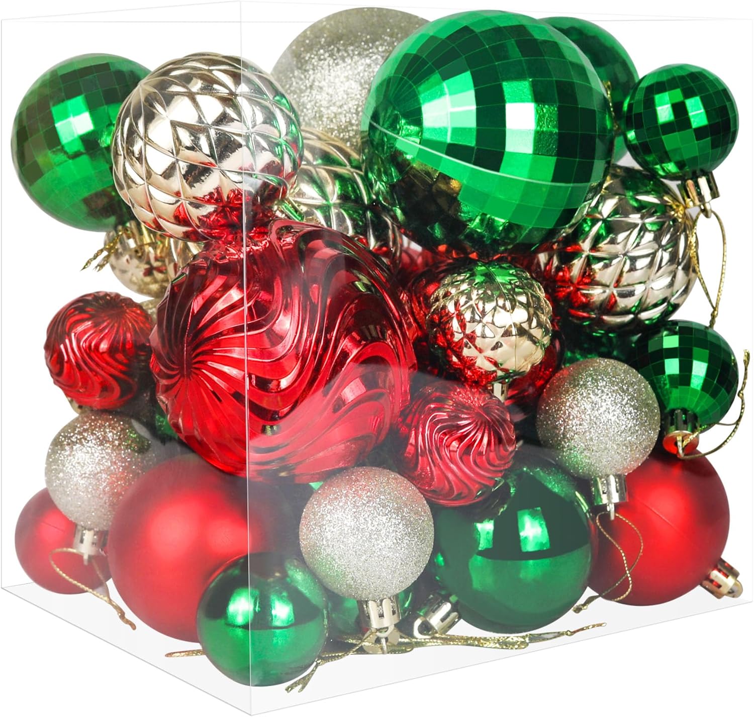 Annecy Adornos para árbol de Navidad, juego de 36 adornos de bolas de Navidad inastillables para Navidad, vacaciones, corona y decoraciones de
