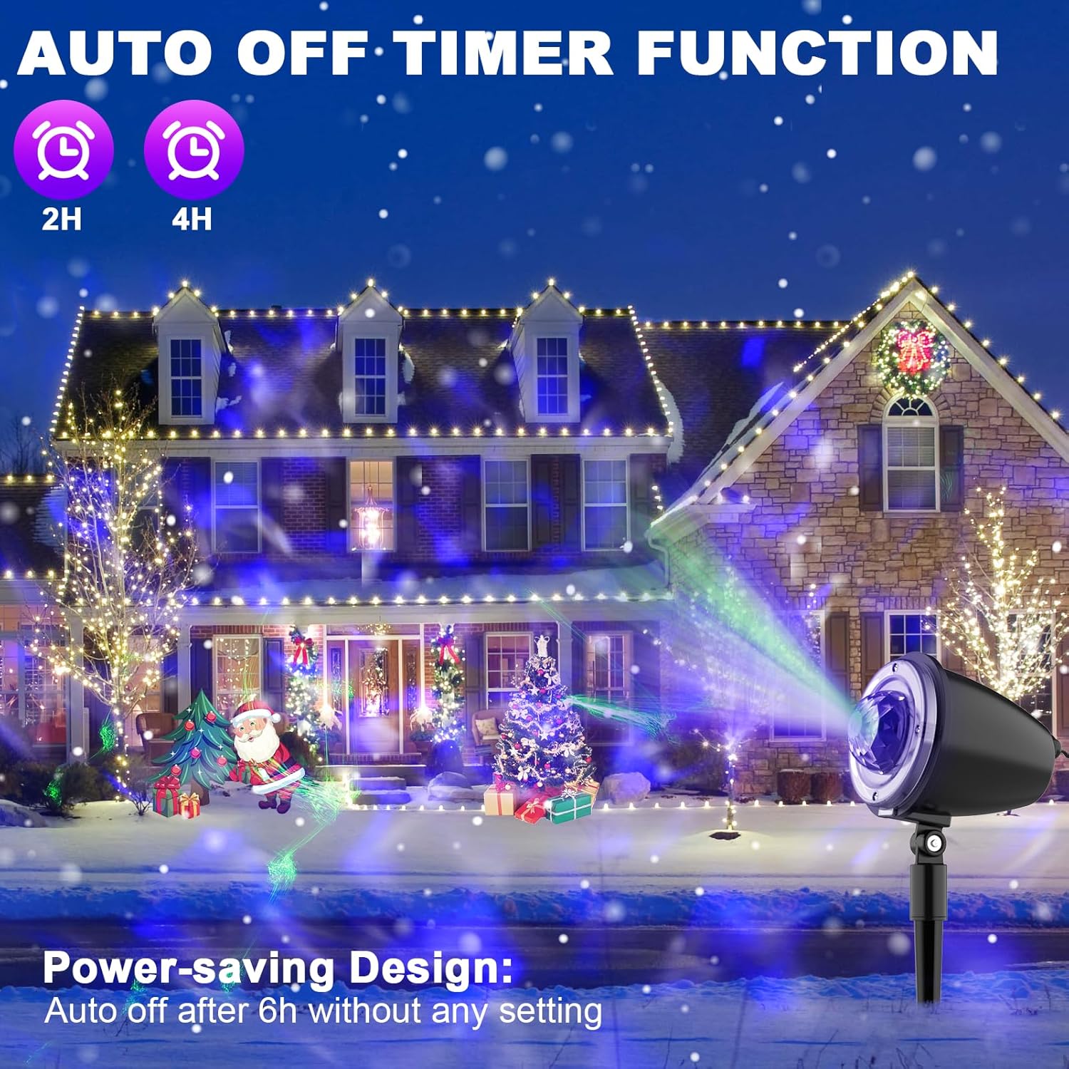 Proyector de luces de Navidad al aire libre, foco de vacaciones Aurora con RC, luz LED de paisaje para árbol de Navidad, fiesta, decoración de jardín