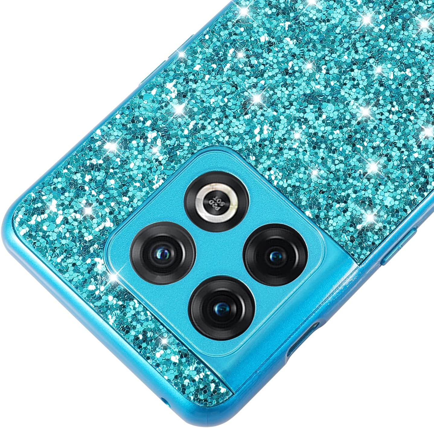 Funda para OnePlus 10 Pro, funda de lujo con purpurina brillante y diamantes de imitación con parachoques de TPU galvanizado flexible, funda delgada