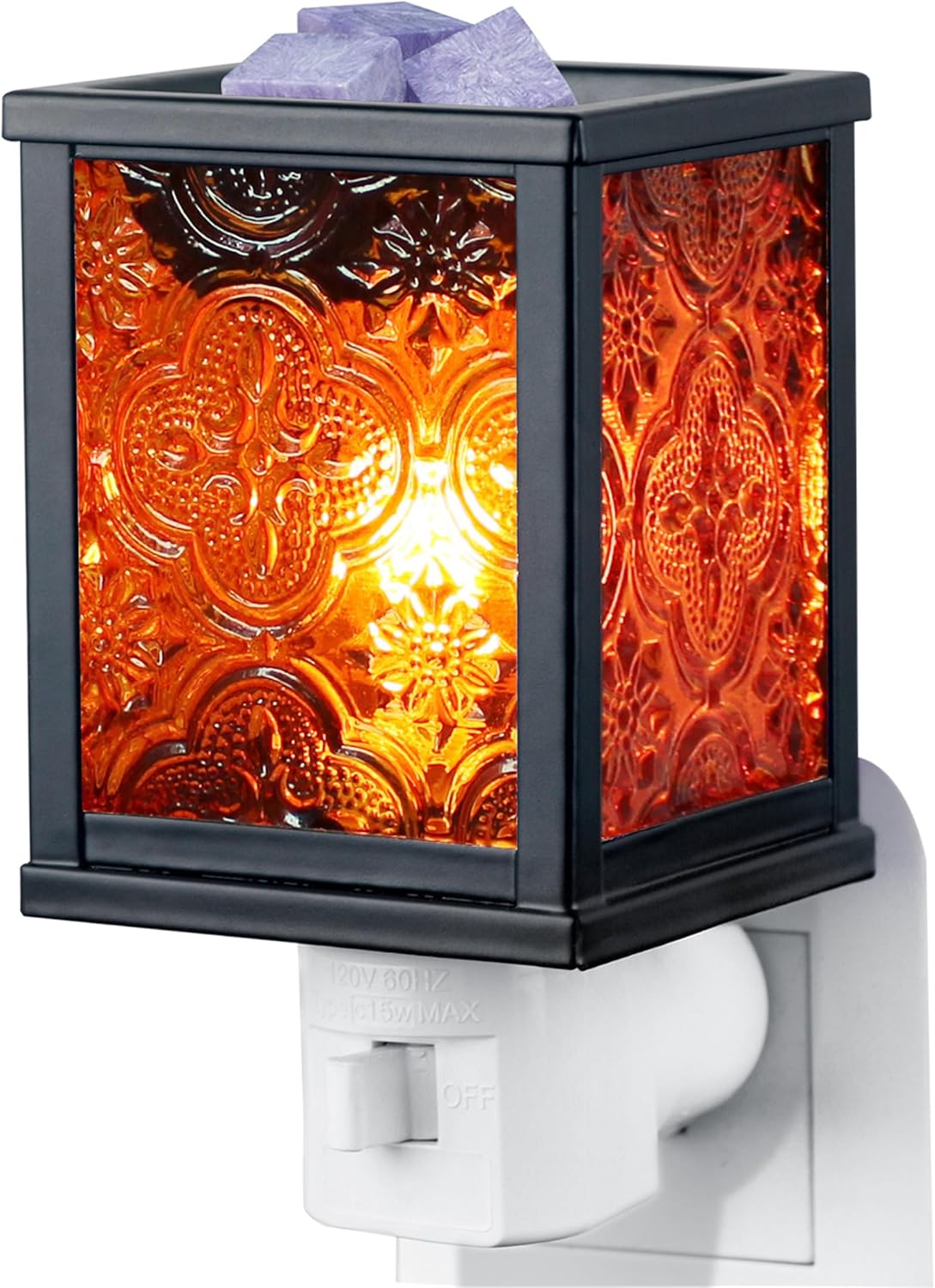 CVHOMEDECO. Calentador eléctrico marroquí de cera derretida, calentador de velas decorativo para velas perfumadas, cera derretida, tartas y aceites