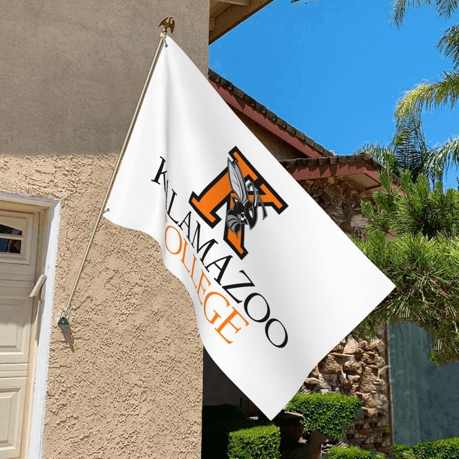 Kalamazoo – Bandera decorativa para exteriores con logotipo de la universidad, de 3 x 5 pies, bandera de jardín, bandera individual para exteriores
