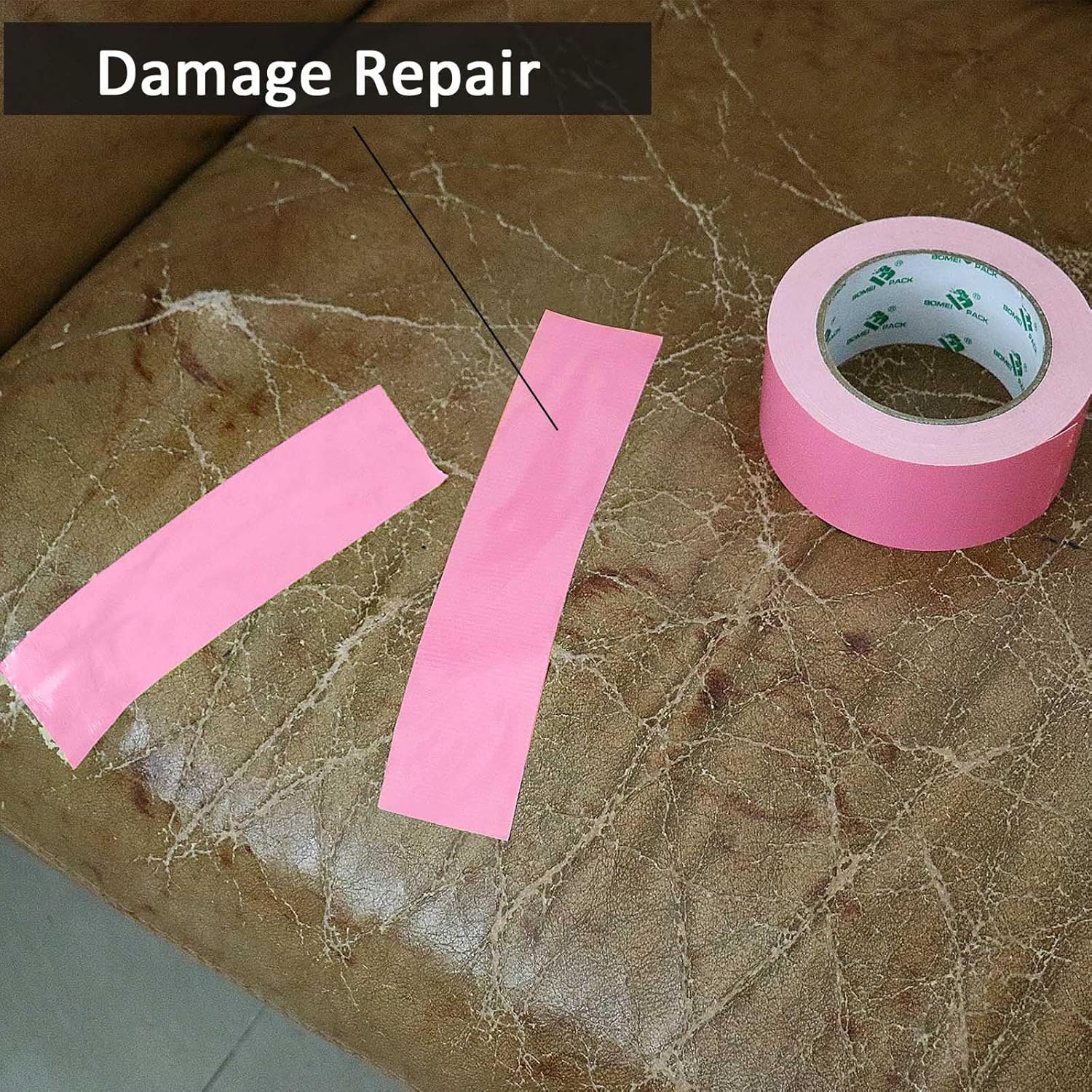 BOMEI PACK Cinta adhesiva de color rosa, cinta adhesiva industrial resistente 9mil x 1.88 pulgadas x 30 yardas para embalaje y reparación