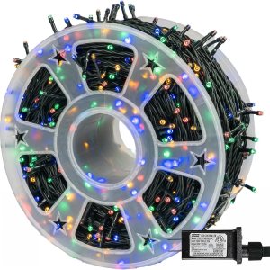 Dazzle Bright Guirnalda de luces LED de Navidad de 164 pies, 500 luces LED de alambre verde impermeable con 8 modos, decoraciones de Navidad al aire Dazzle Bright Guirnalda de luces LED de Navidad de 164 pies, 500 luces LED de alambre verde impermeable con 8 modos, decoraciones de Navidad al aire
