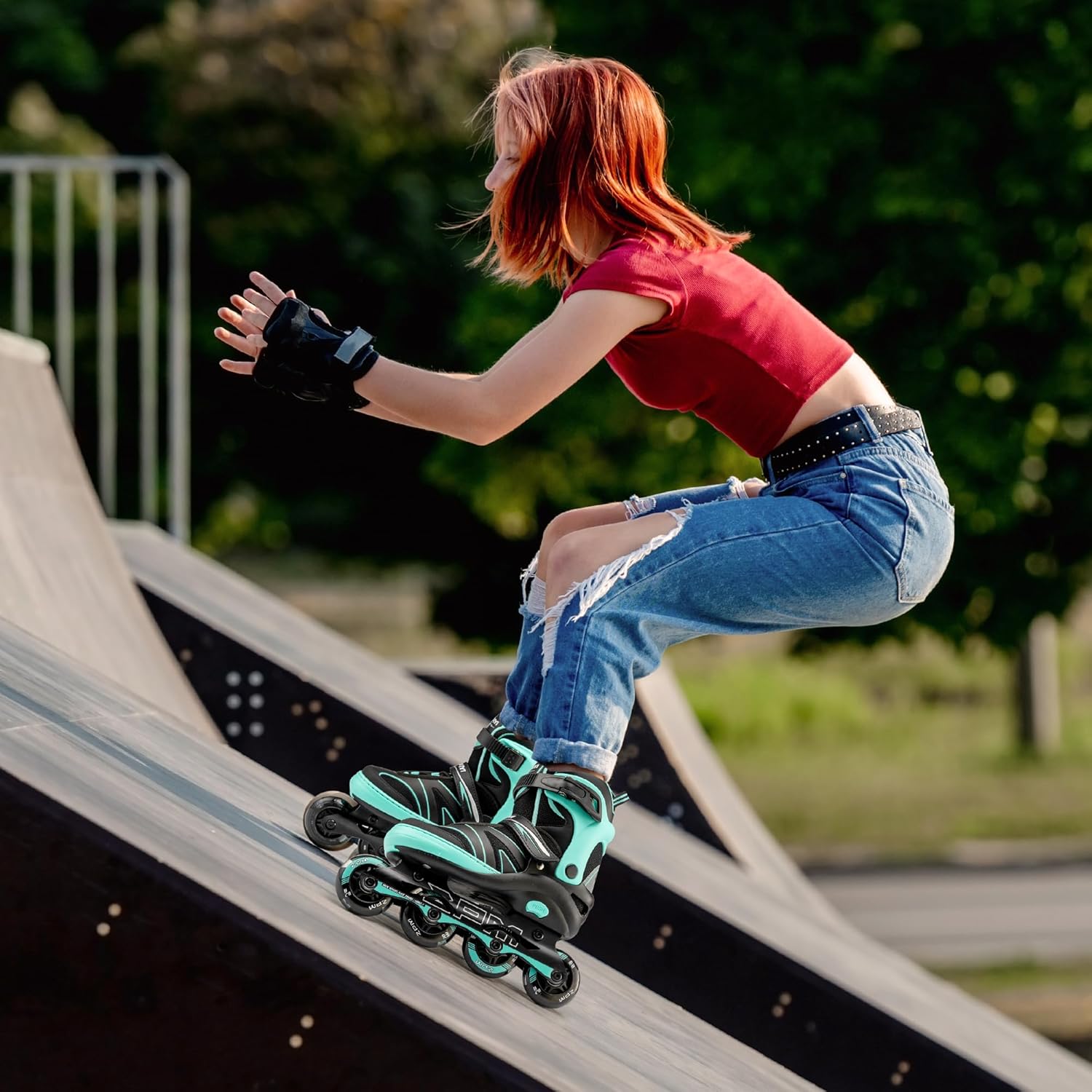 2PM SPORTS Patines en línea ajustables para niños de 4 a 12 años, patines Inlie para niñas y niños de 5 a 8 a 12 años con ruedas de luz completa,