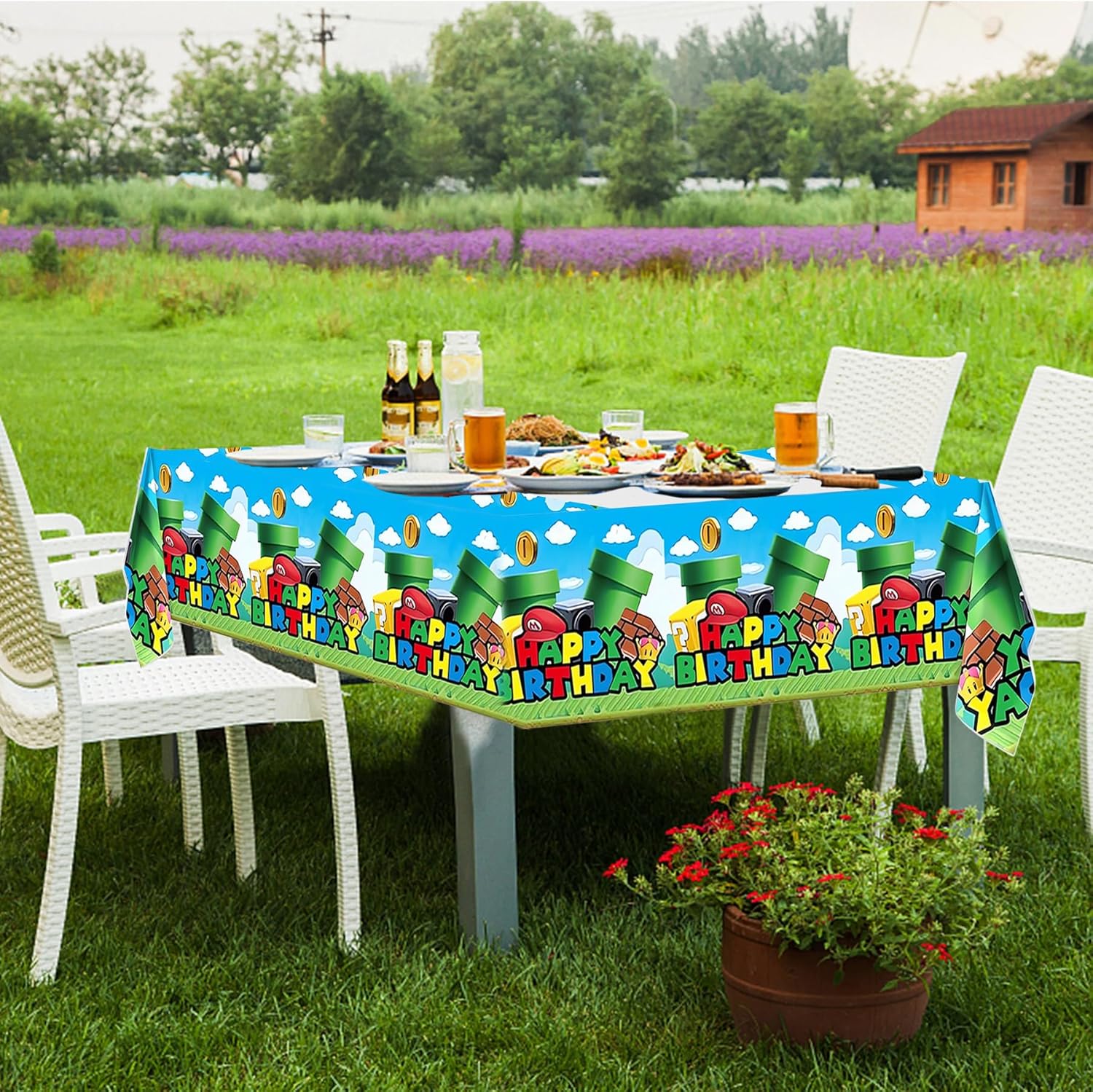 ZAKVOOR 8 manteles de fiesta de Super Brothers, fundas de mesa rectangulares desechables de plástico para suministros de decoración de fiestas de